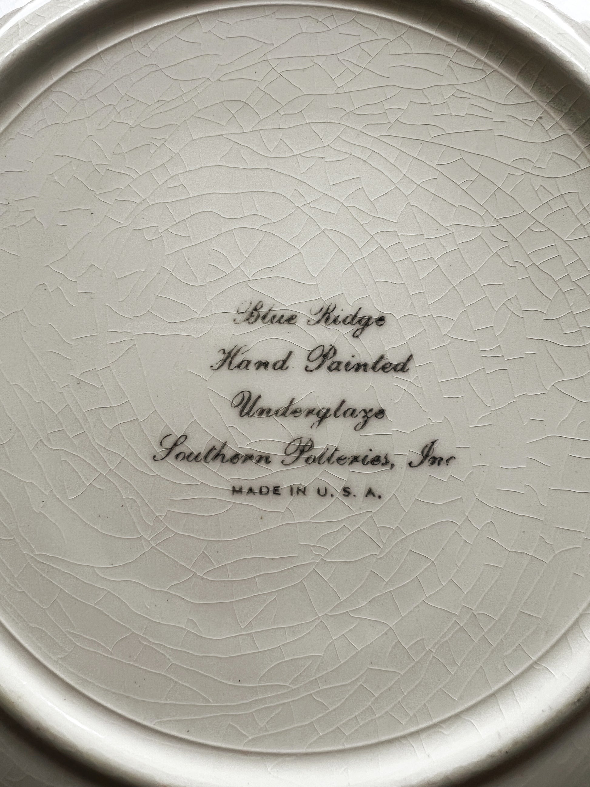 Vintage Blue Ridge Pottery Hand Painted Hollyberry Christmas Salad Plate