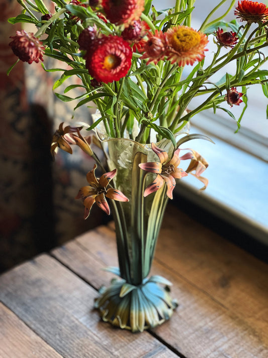 Vintage Metal Floral Vase