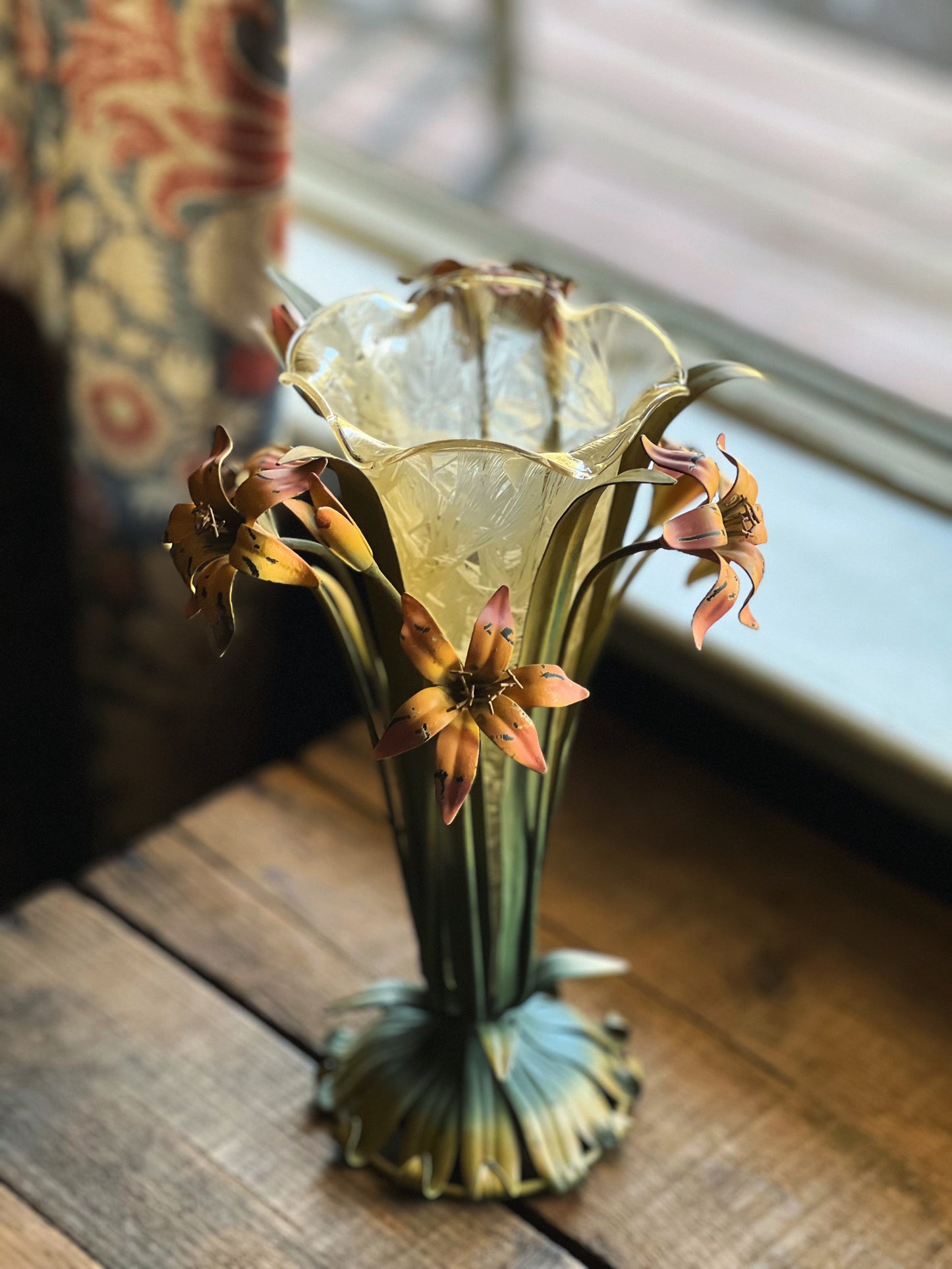 Vintage Metal Floral Vase