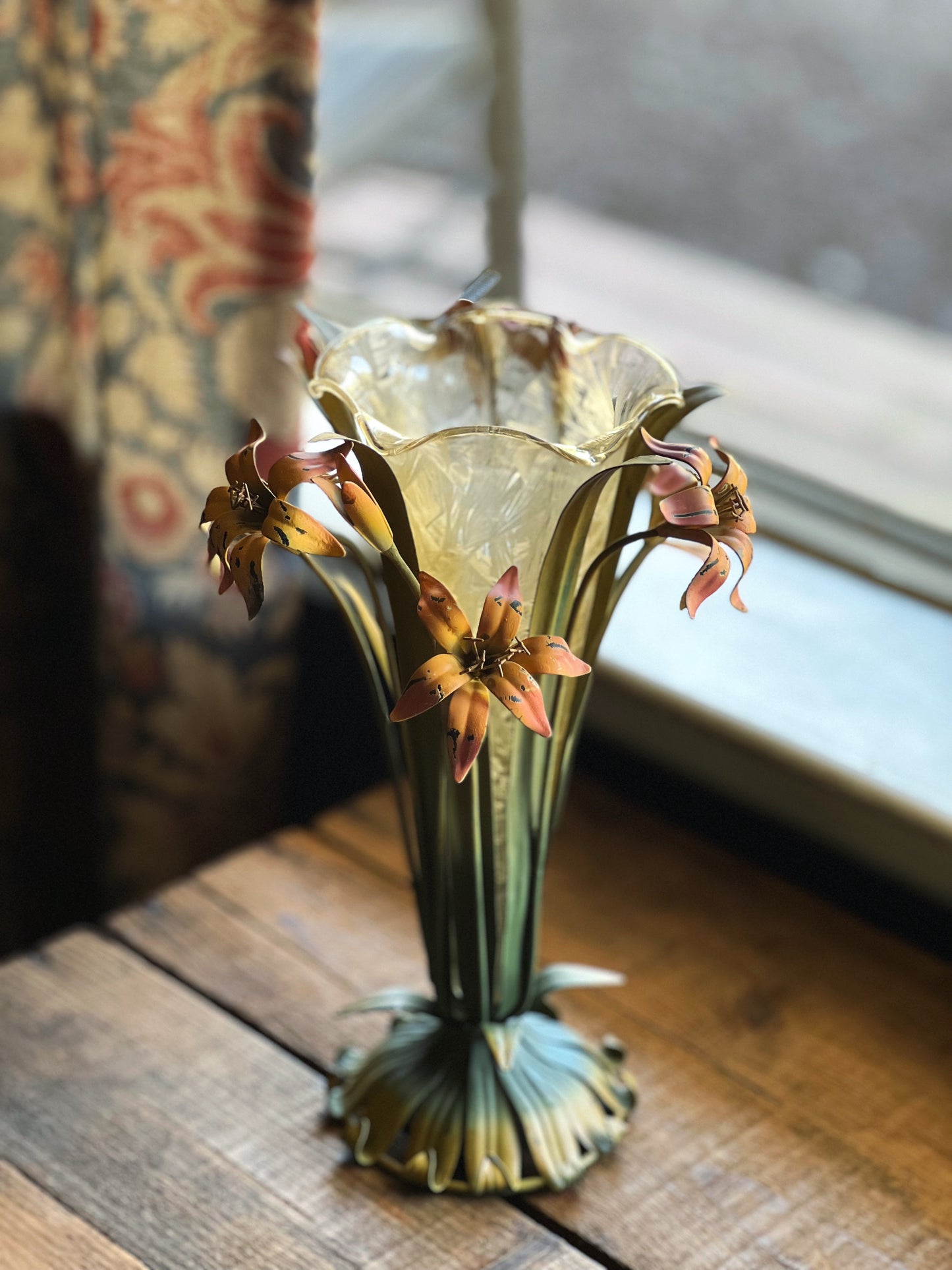 Vintage Metal Floral Vase