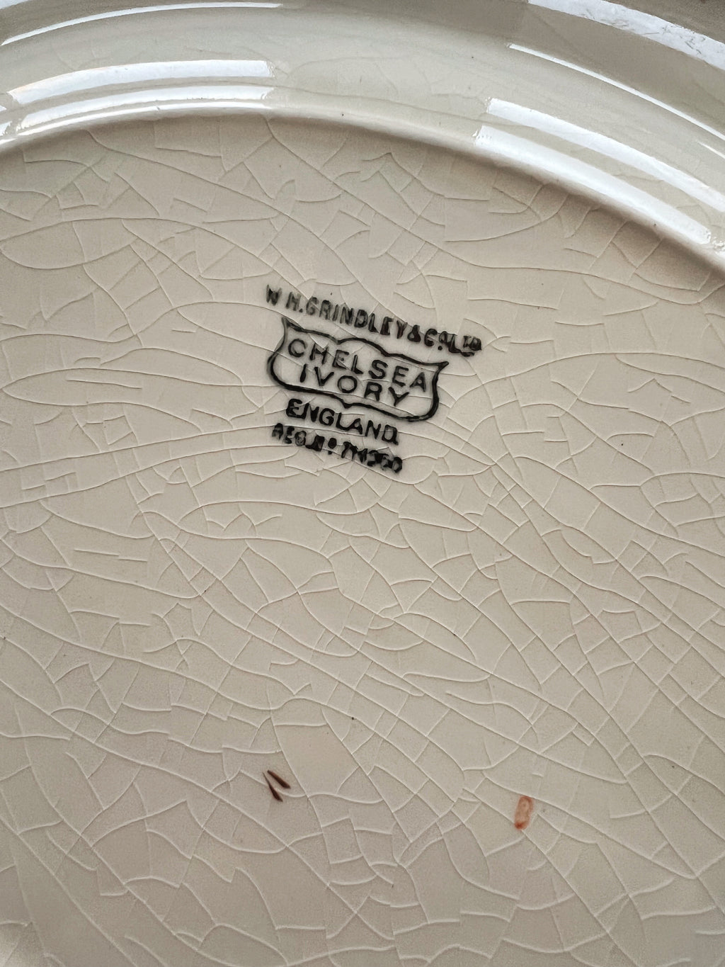 Rare Antique WH Grindley Chelsea Ivory Torbay Oval Serving Platter