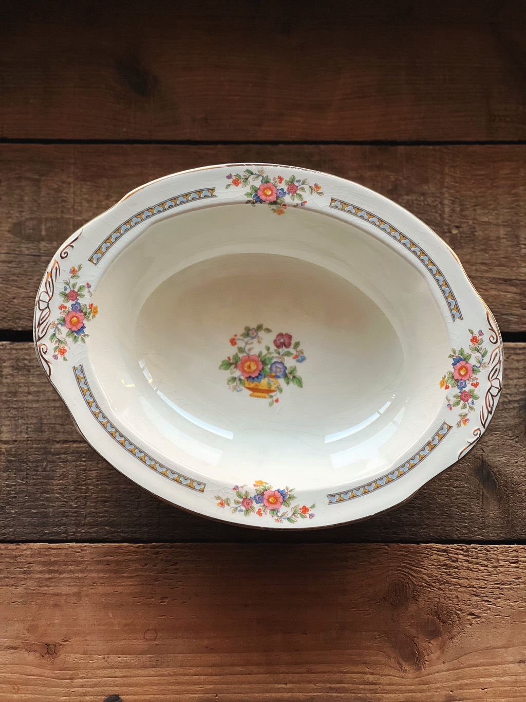 Rare Antique WH Grindley Chelsea Ivory Torbay Small Oval Vegetable Bowl