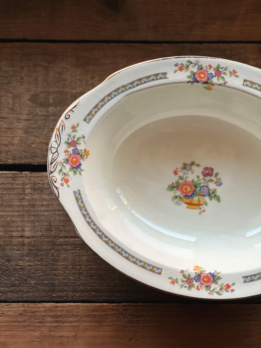 Rare Antique WH Grindley Chelsea Ivory Torbay Small Oval Vegetable Bowl