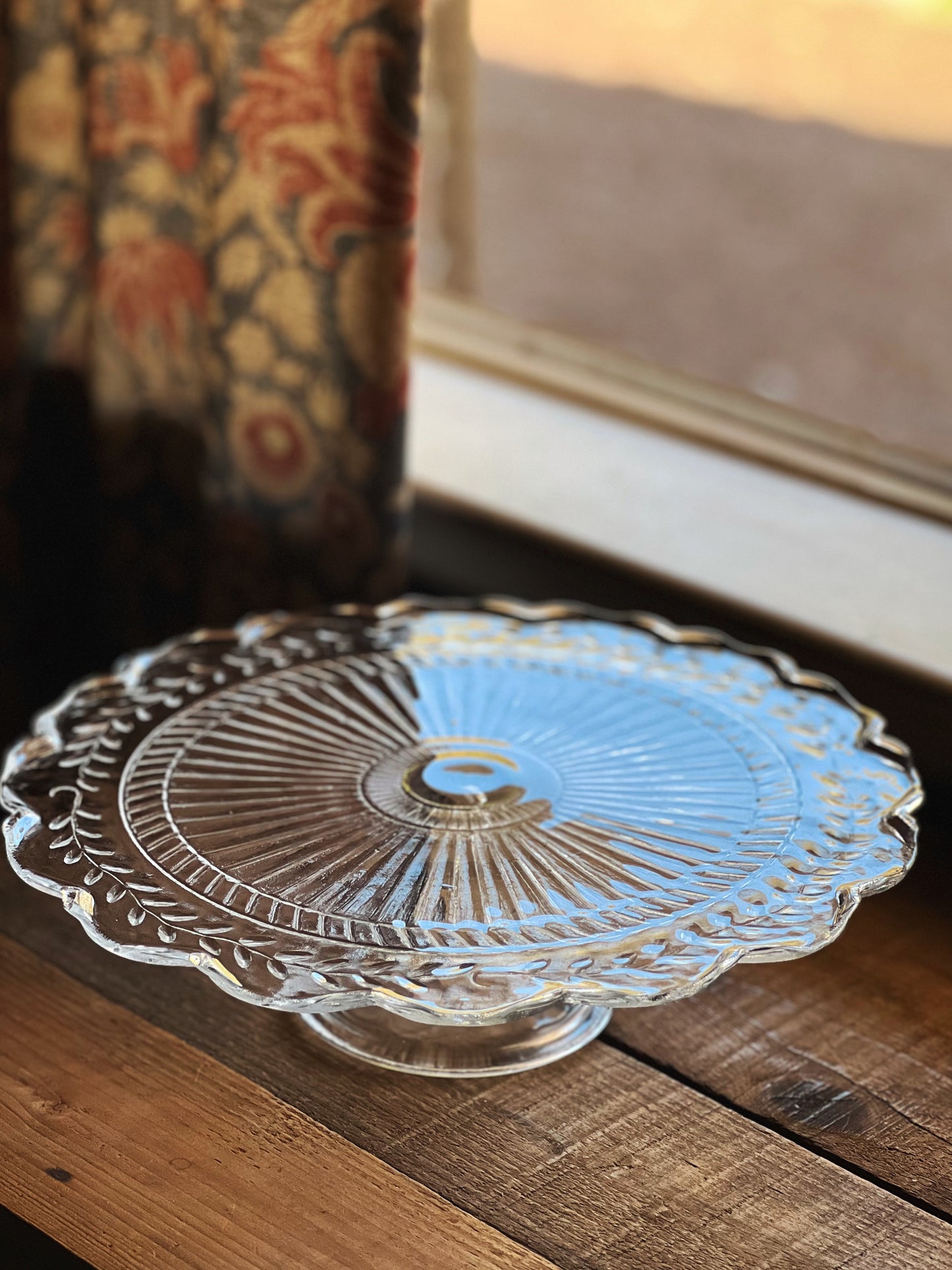 Vintage Scalloped Glass Cake Stands