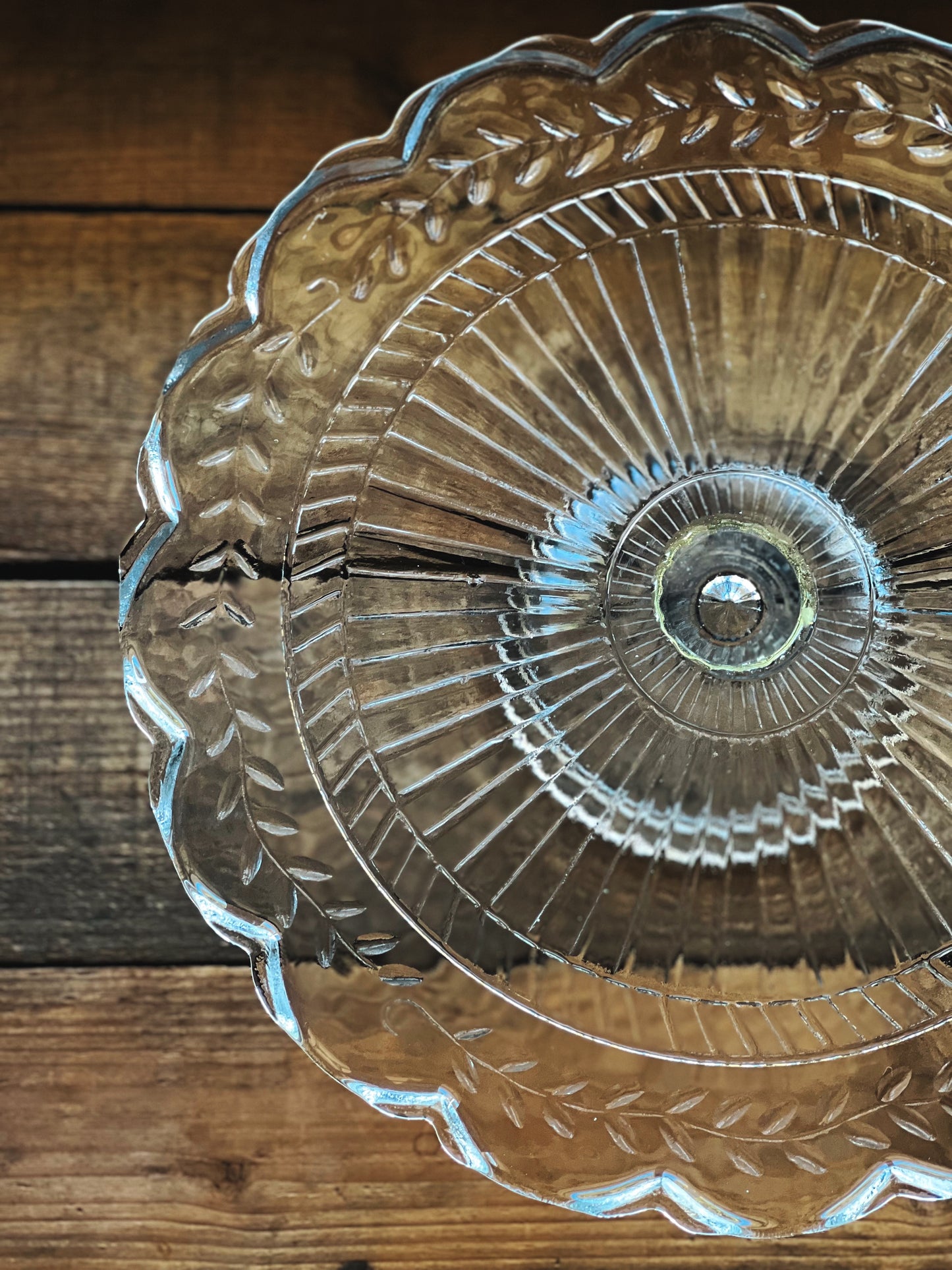 Vintage Scalloped Glass Cake Stands