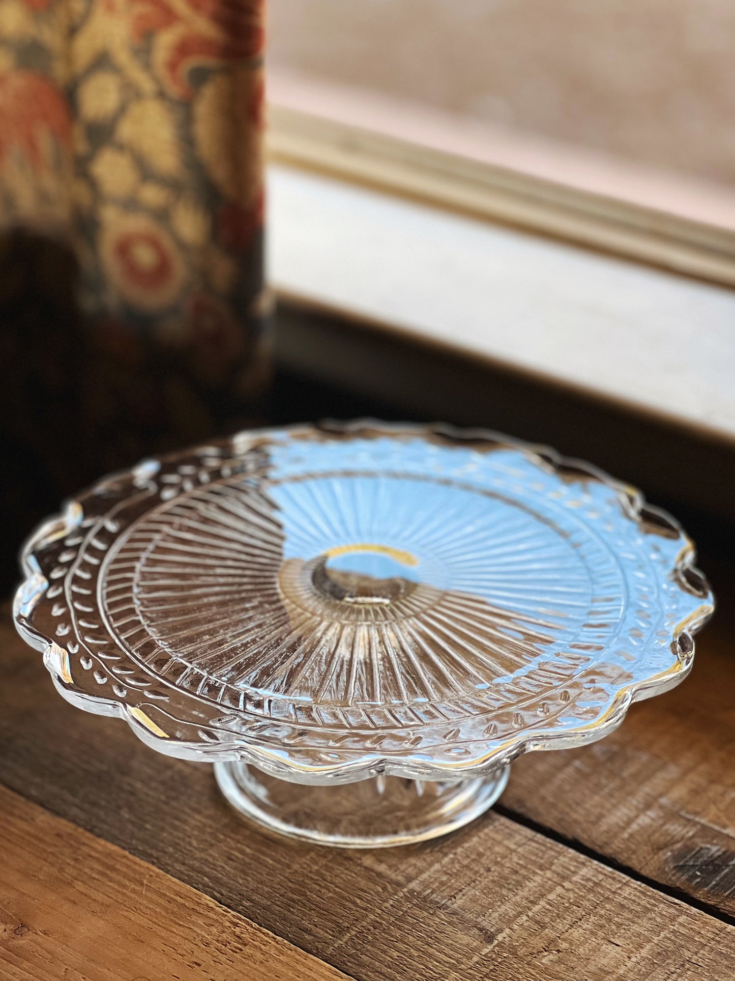 Vintage Scalloped Glass Cake Stands