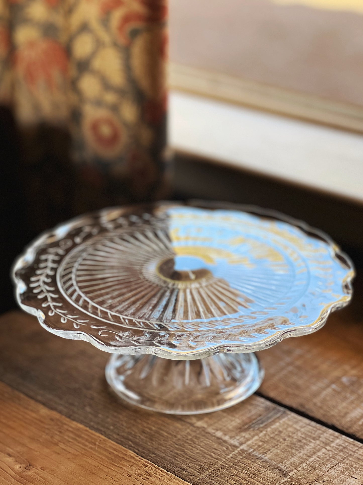 Vintage Scalloped Glass Cake Stands