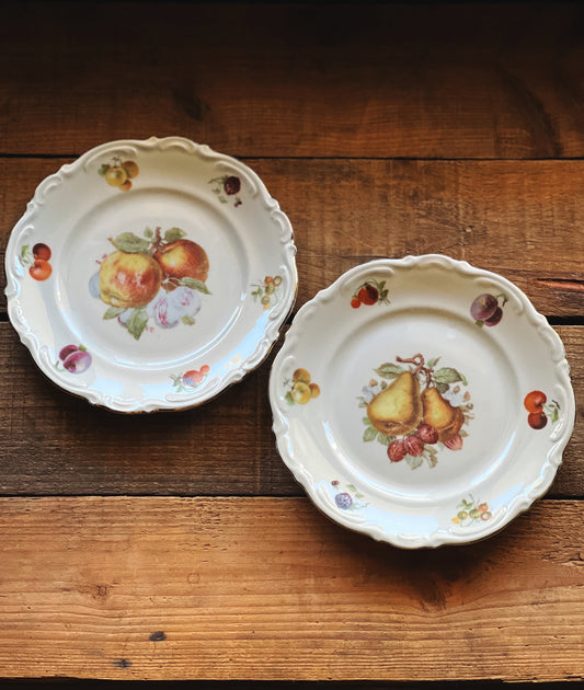 Pair of Vintage Amzo Debra Hand Painted Dessert Plates