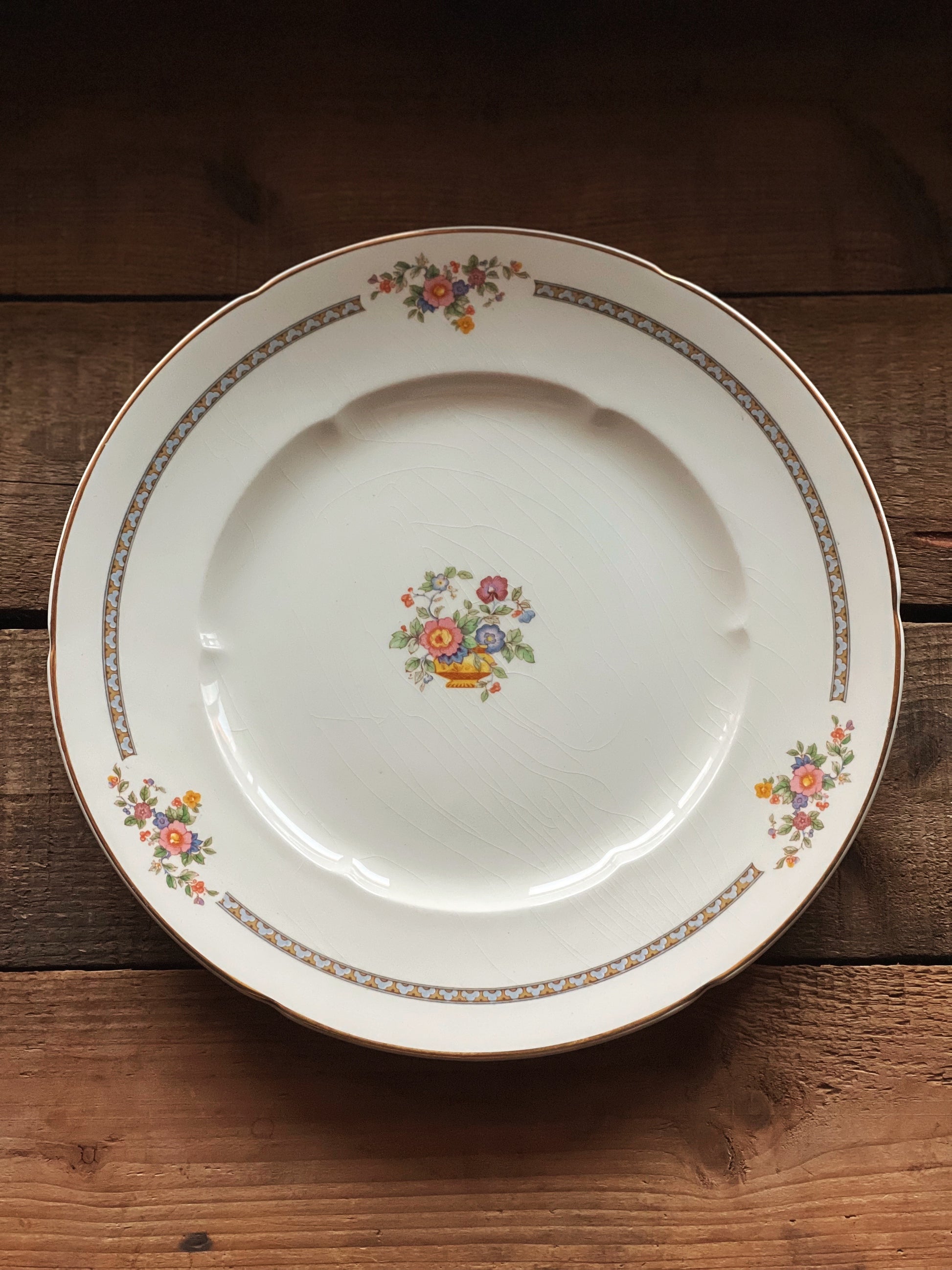 Rare Antique WH Grindley Chelsea Ivory Torbay Dinner Plate