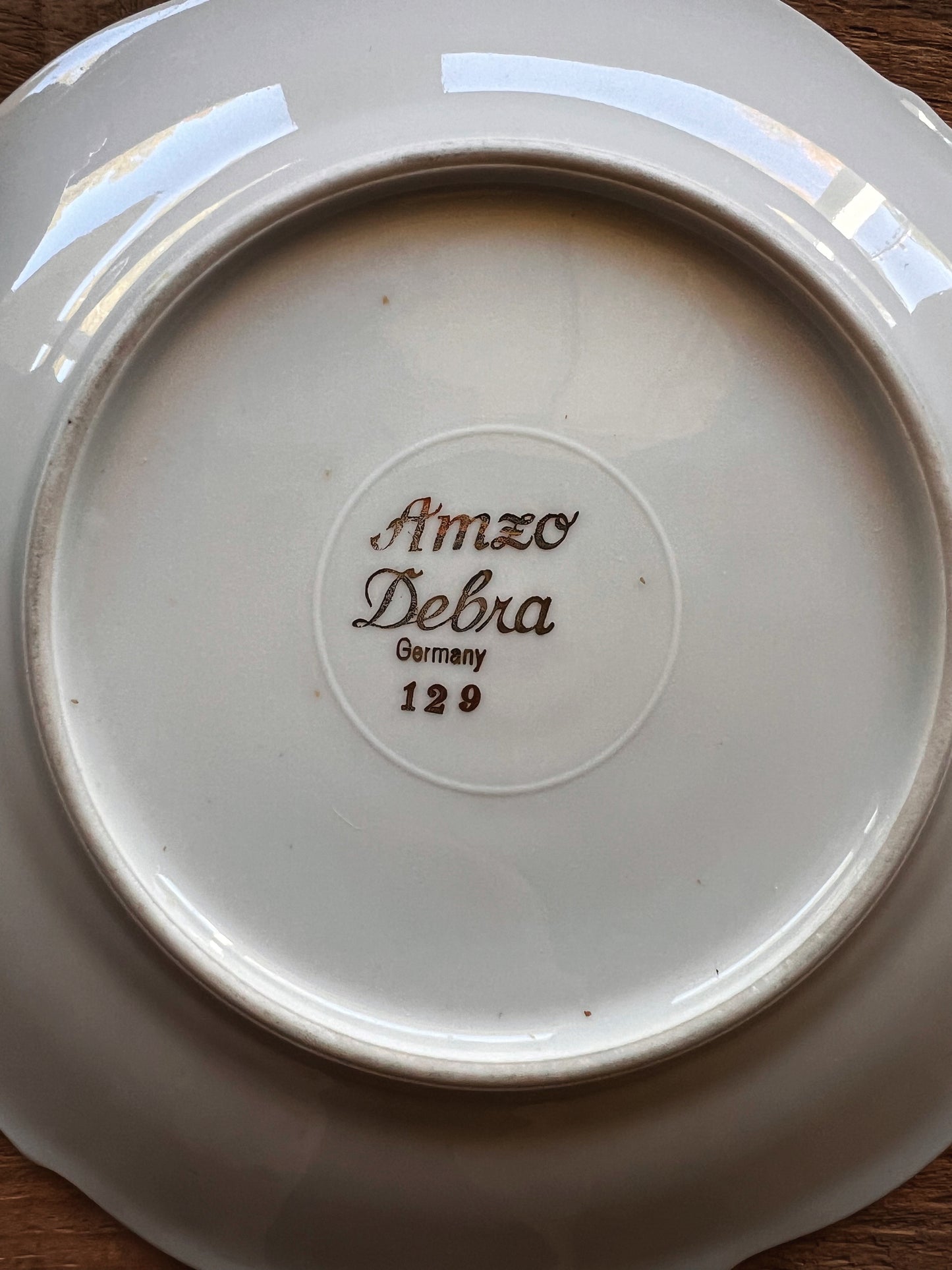 Pair of Vintage Amzo Debra Hand Painted Dessert Plates