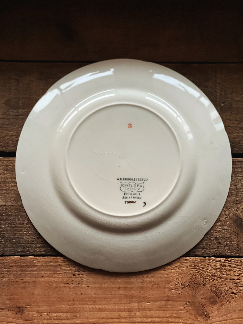 Rare Antique WH Grindley Chelsea Ivory Torbay Luncheon Plate