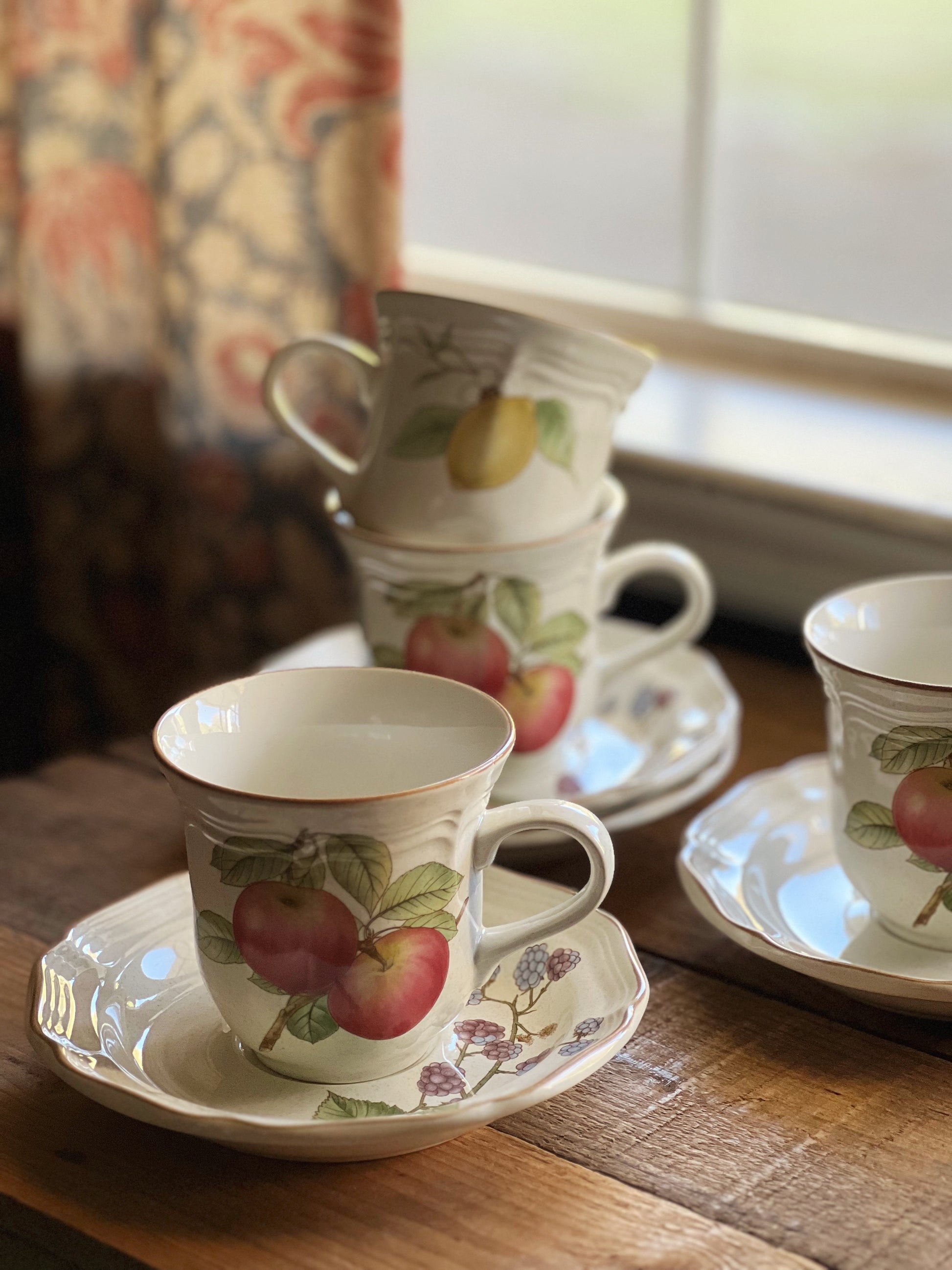 Vintage Mikasa Garden Club Bon Appetit Teacup & Saucer Set