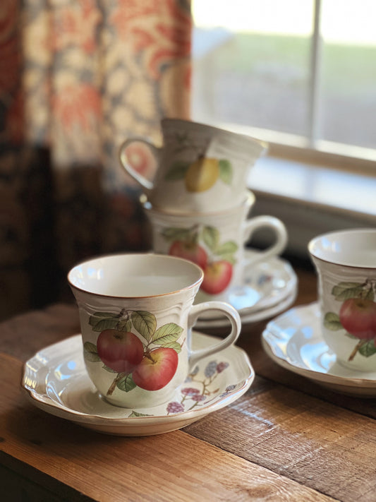 Vintage Mikasa Garden Club Bon Appetit Teacup & Saucer Set