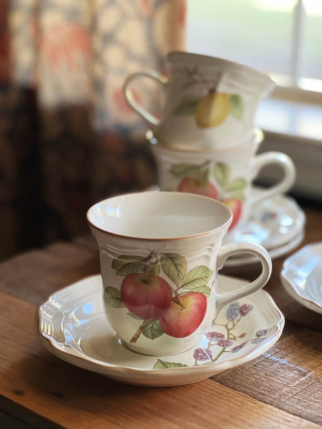 Vintage Mikasa Garden Club Bon Appetit Teacup & Saucer Set