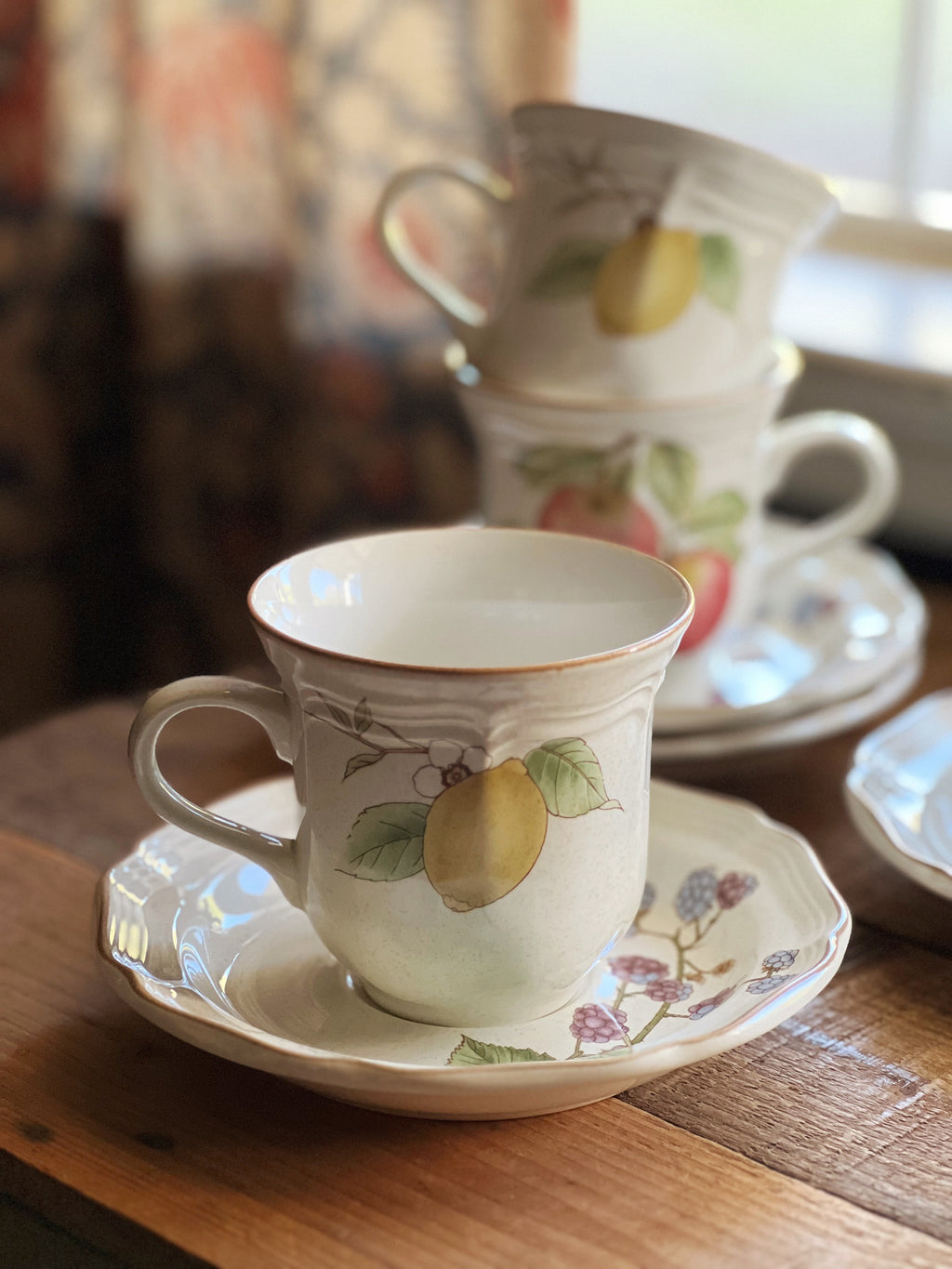 Vintage Mikasa Garden Club Bon Appetit Teacup & Saucer Set