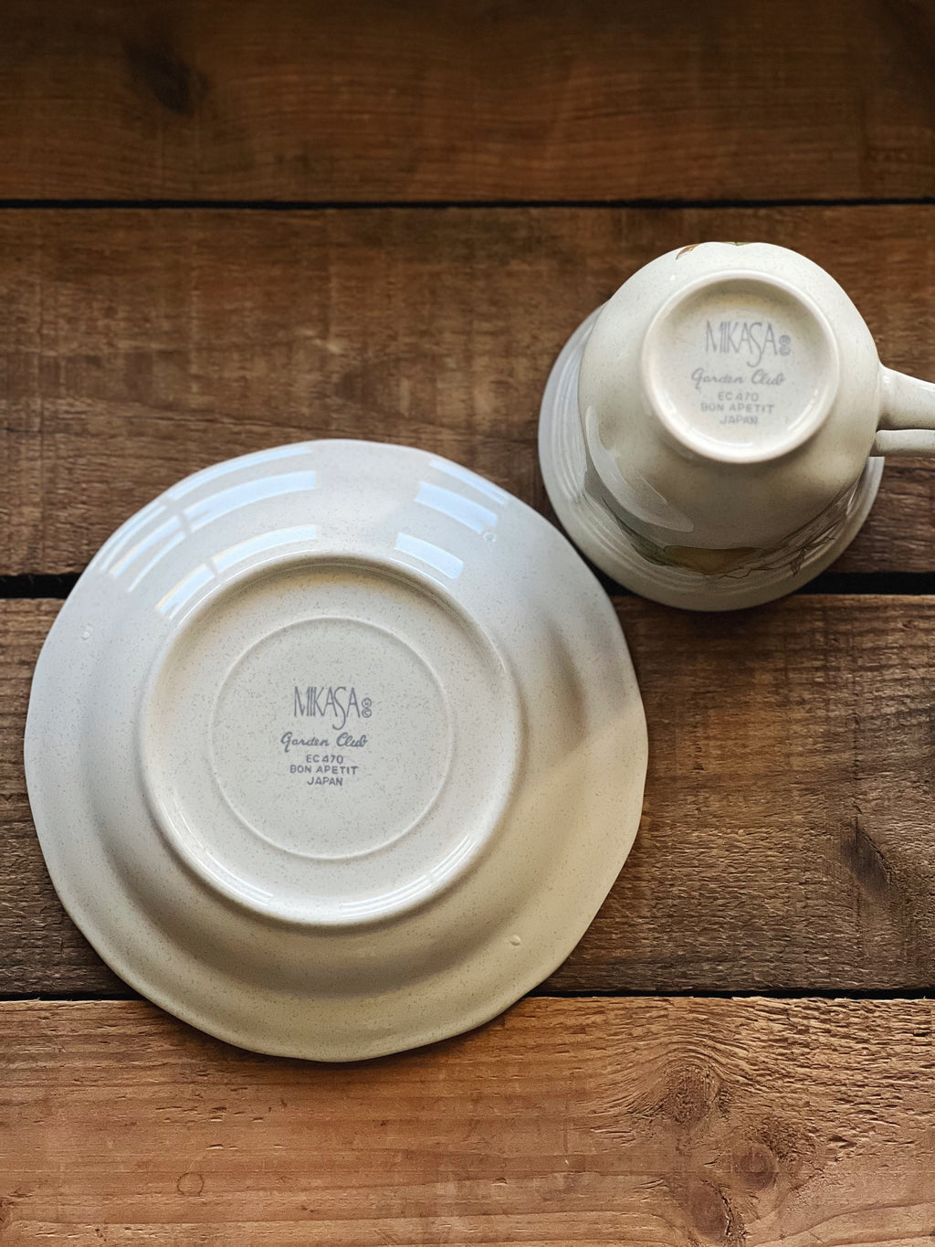 Vintage Mikasa Garden Club Bon Appetit Teacup & Saucer Set