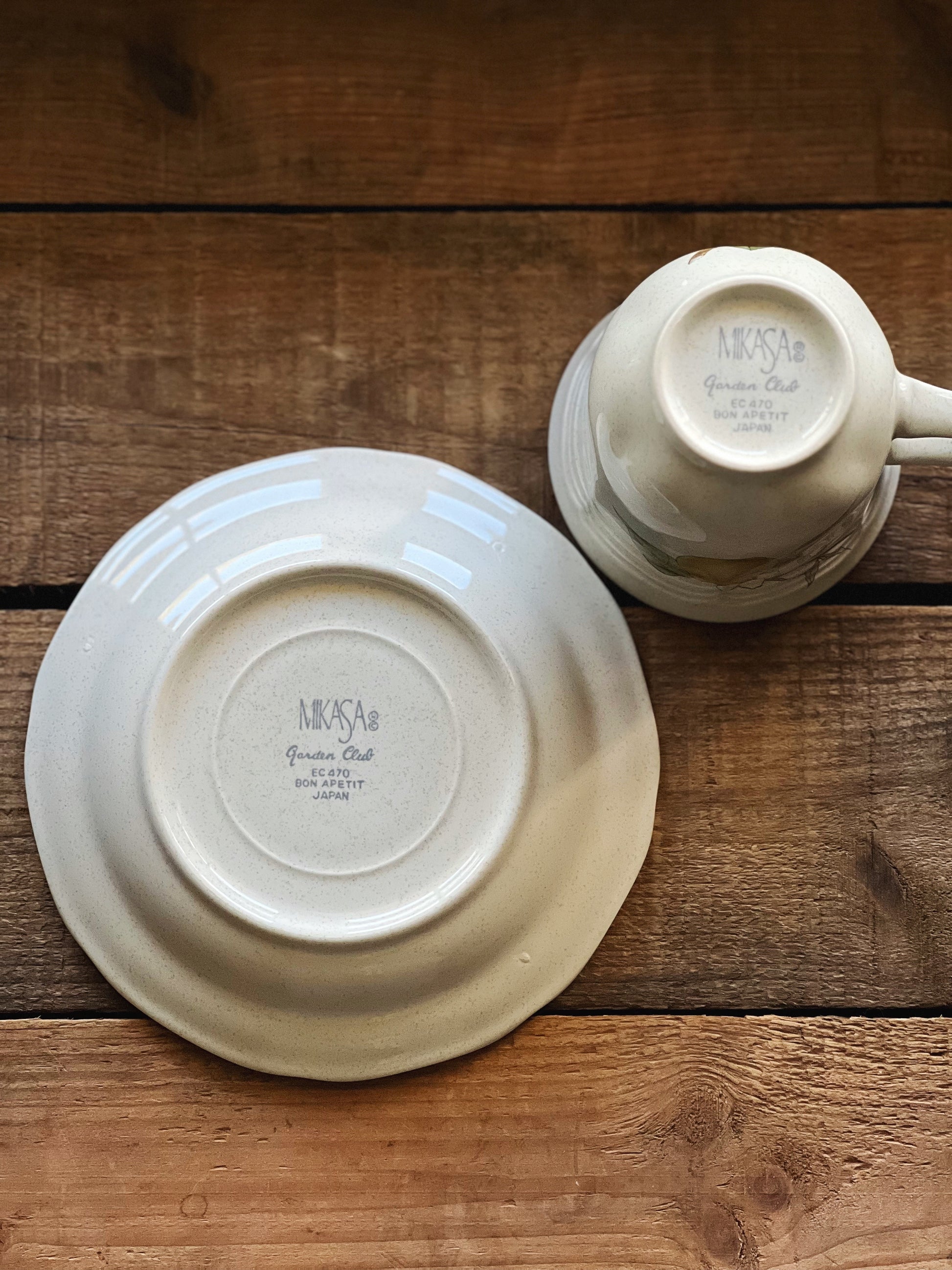 Vintage Mikasa Garden Club Bon Appetit Teacup & Saucer Set