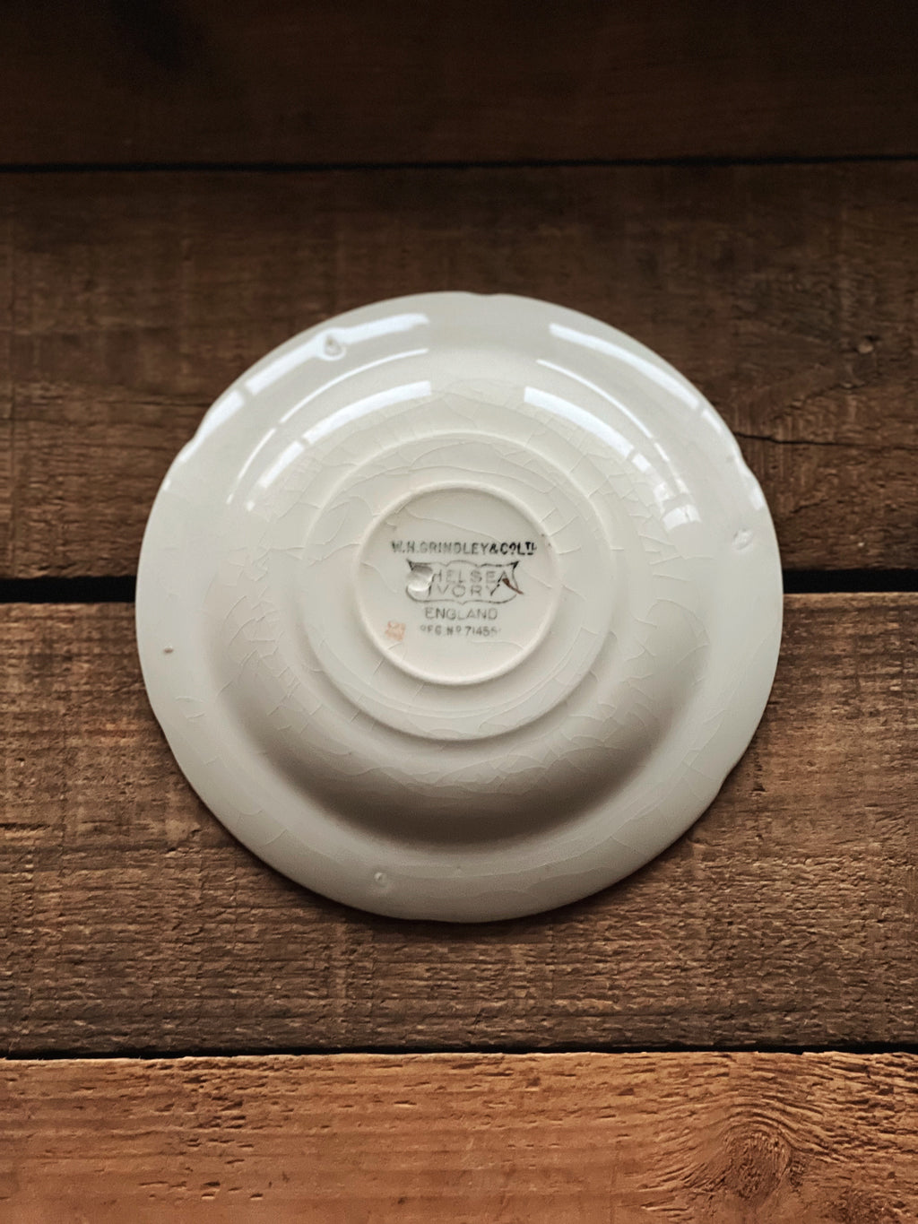 Rare Antique WH Grindley Chelsea Ivory Torbay Teacup & Saucer Set