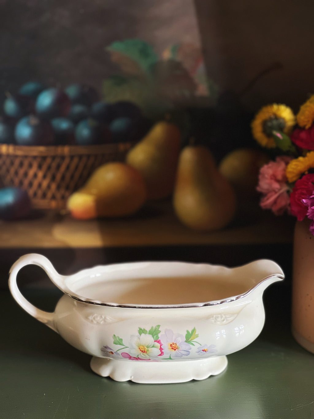 Vintage Homer Laughlin Virginia Rose Fluffy Rose Gravy Boat
