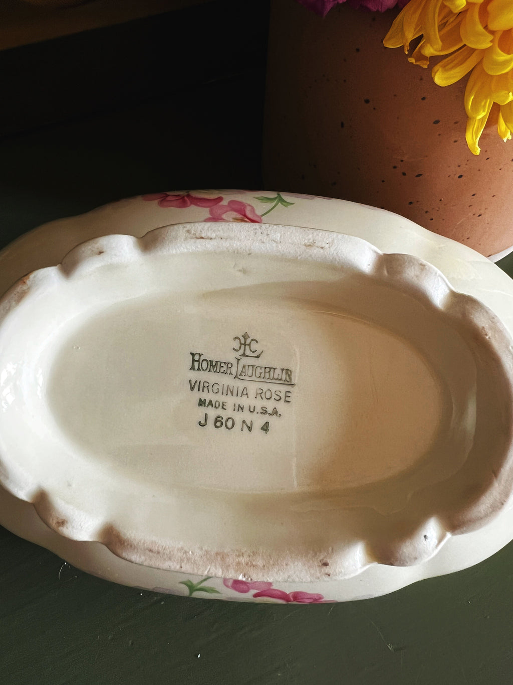 Vintage Homer Laughlin Virginia Rose Fluffy Rose Gravy Boat