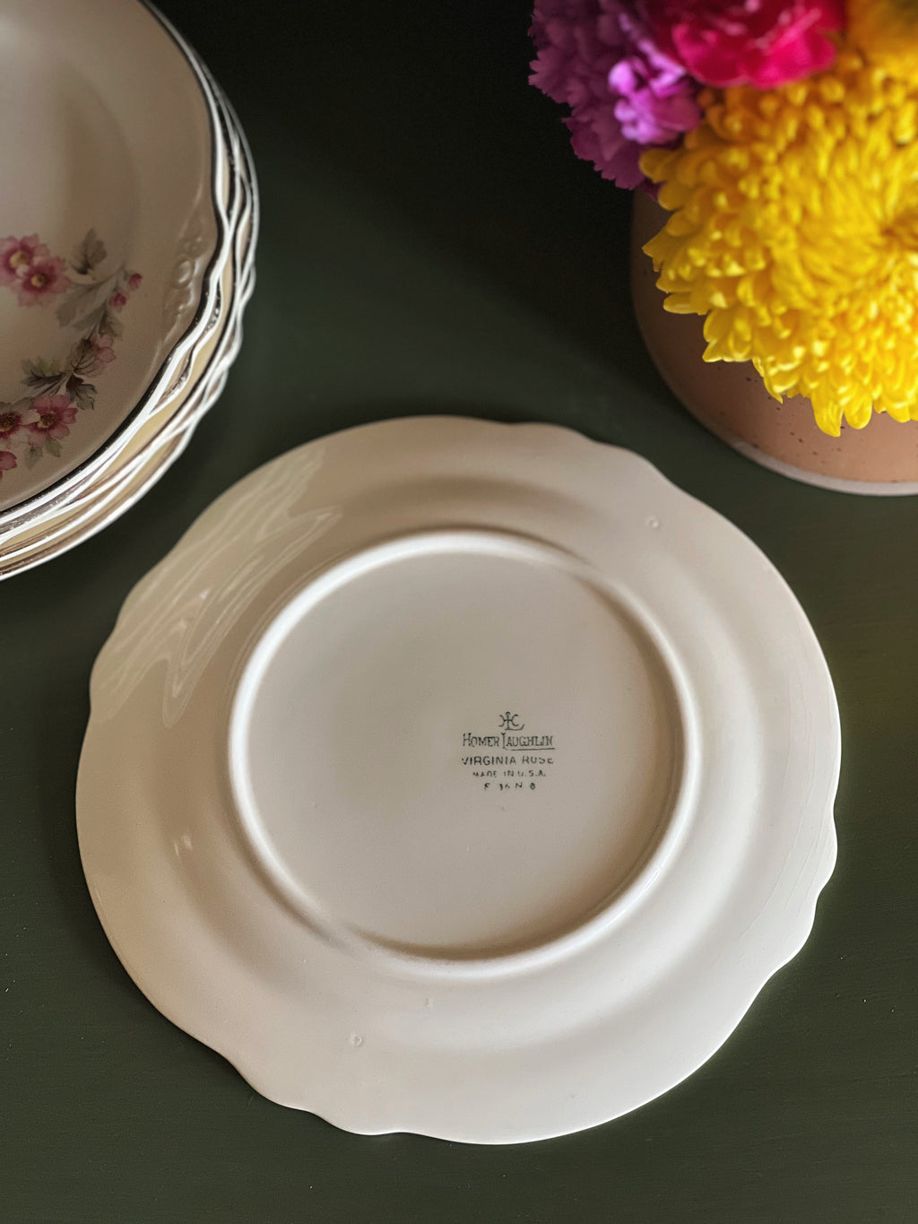 Vintage Homer Laughlin Virginia Rose Small Floral Dessert Plate