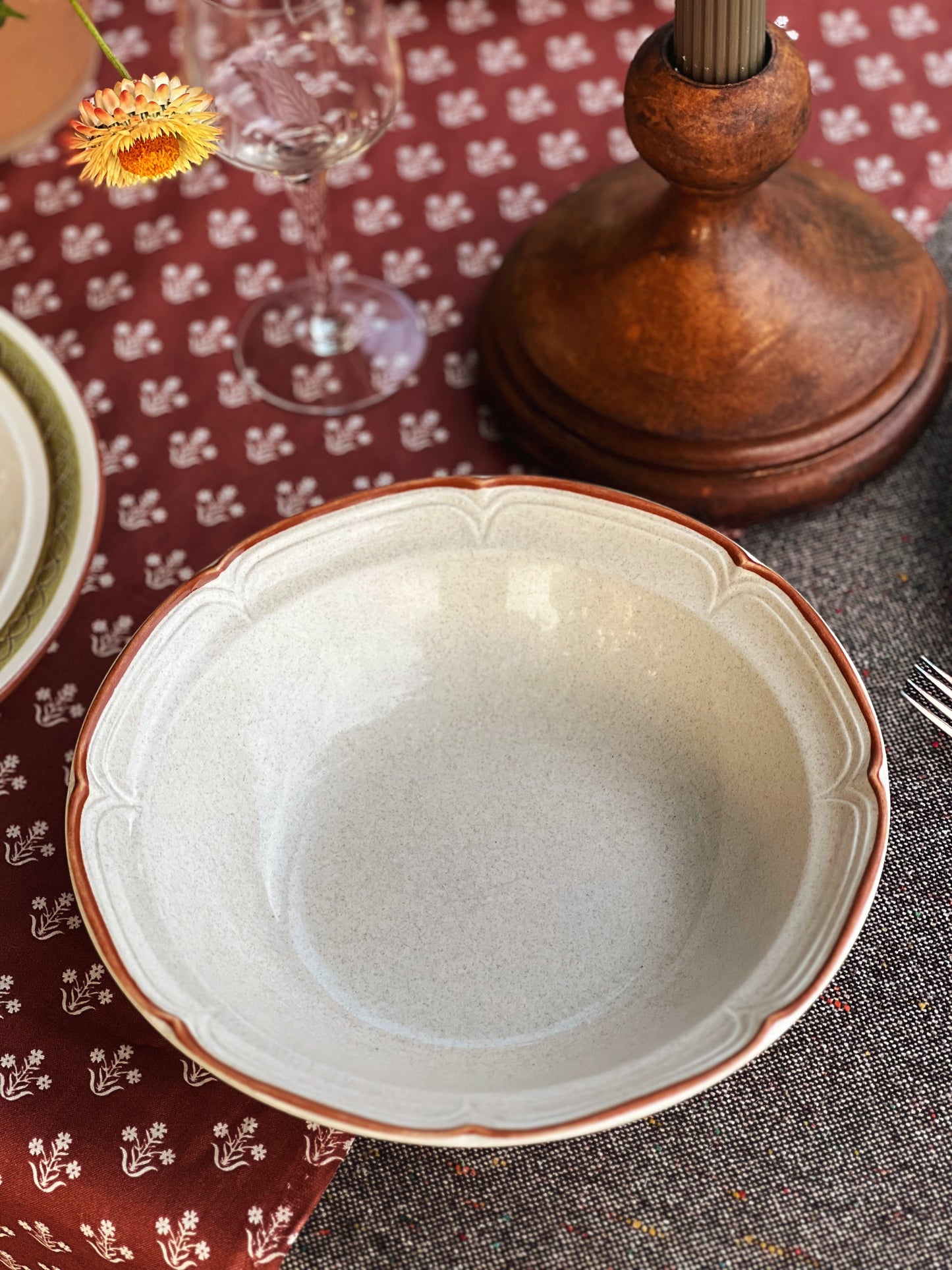 Vintage Stoneware Serving Bowl