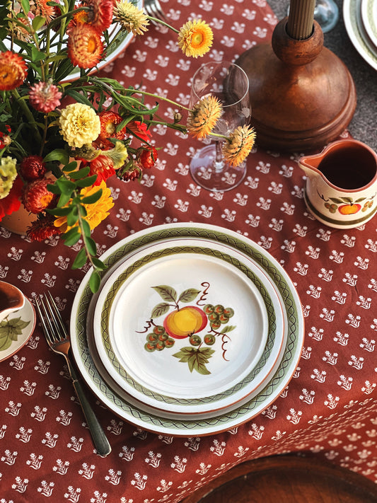 placer setting on a table outside in fall