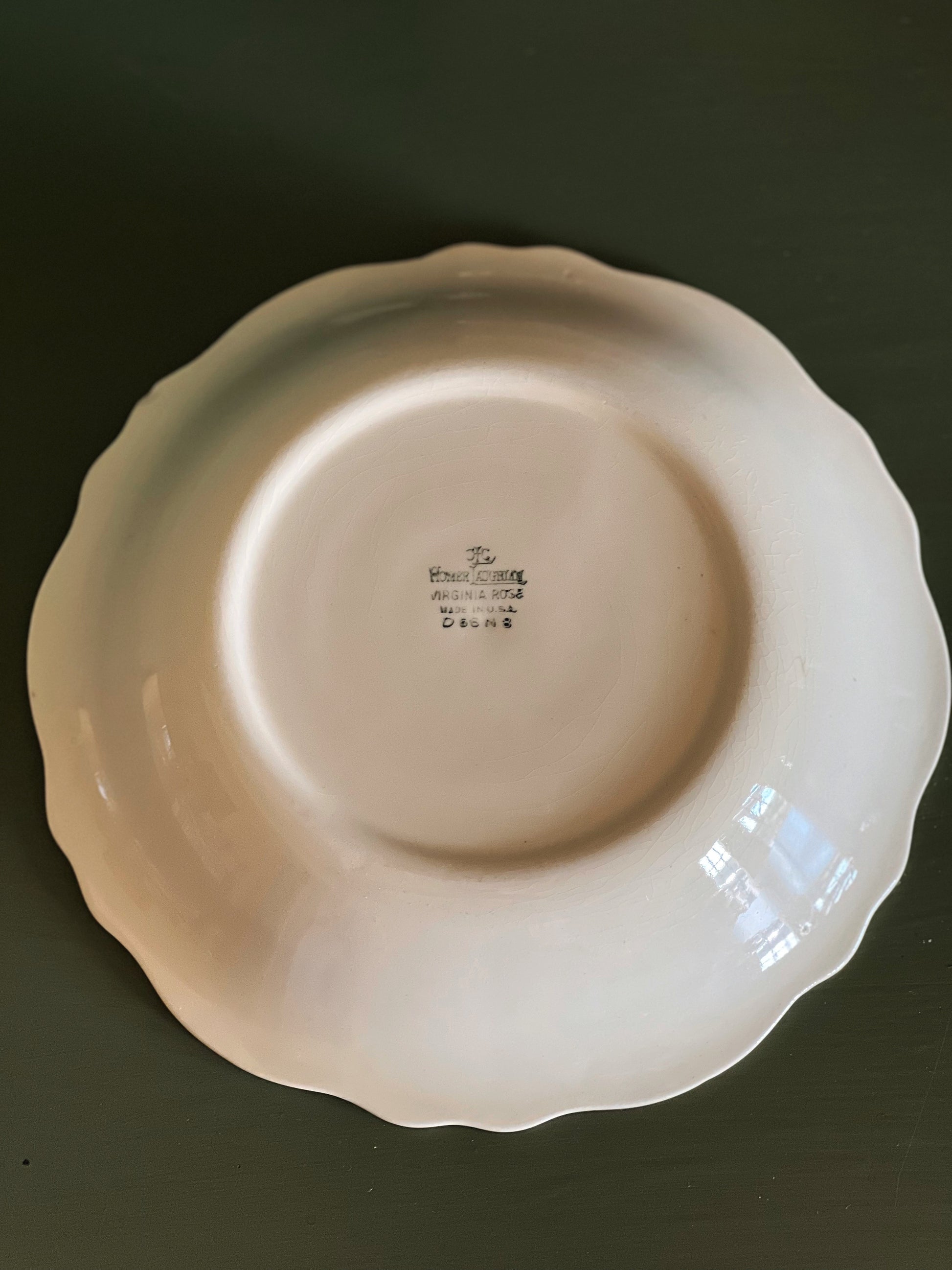 Vintage Homer Laughlin Virginia Rose Small Floral Large Coupe Soup Bowl