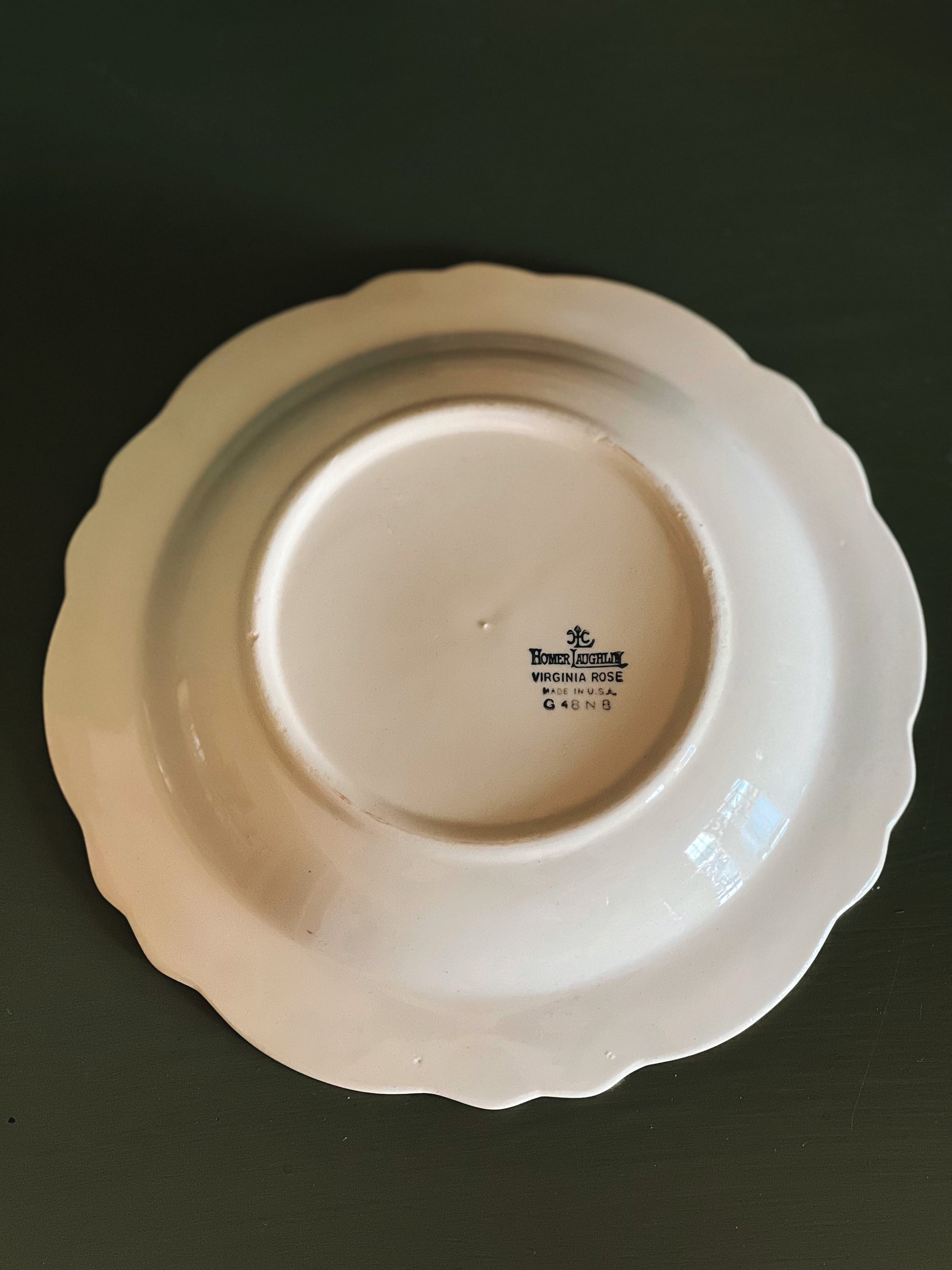 Vintage Homer Laughlin Virginia Rose Small Floral Rimmed Soup Bowl