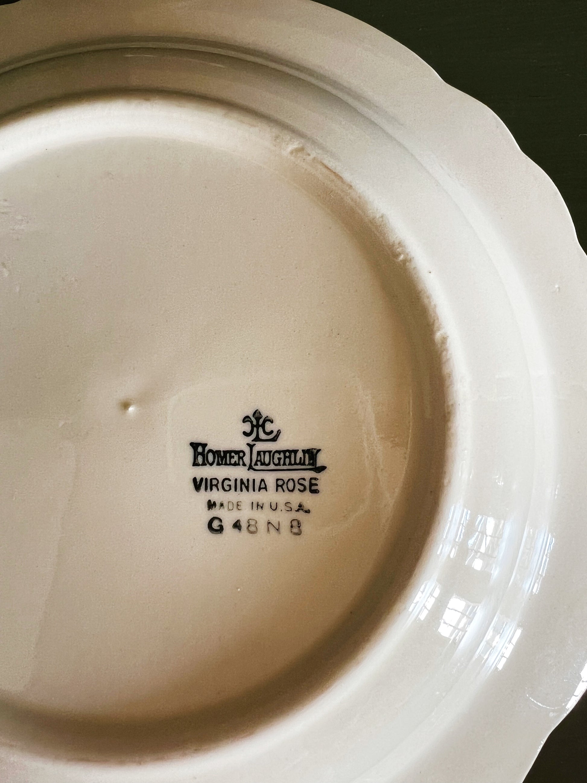 Vintage Homer Laughlin Virginia Rose Small Floral Rimmed Soup Bowl
