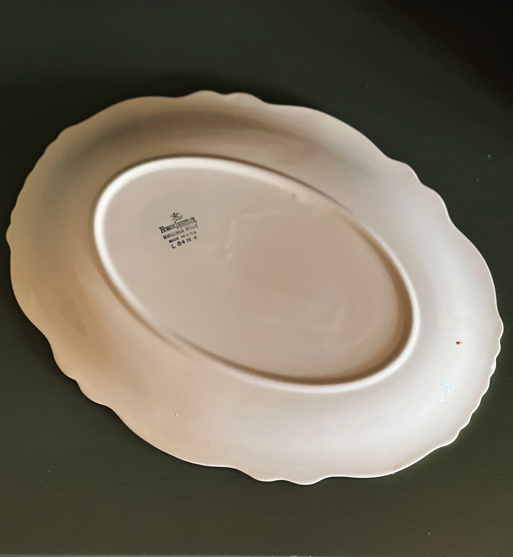 Vintage Homer Laughlin Virginia Rose Fluffy Rose Small Oval Platter