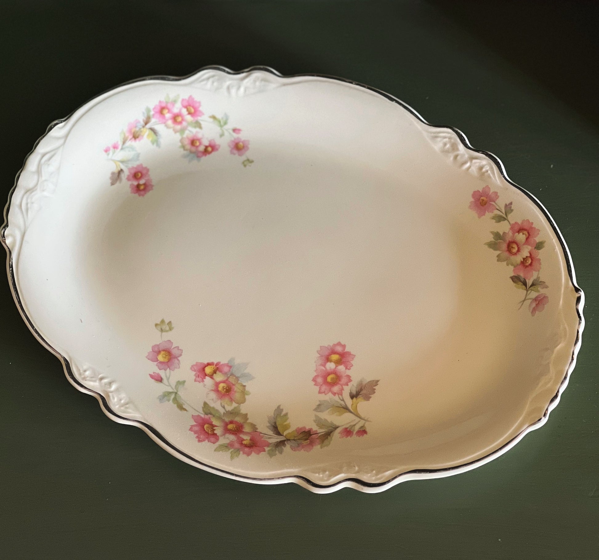 Vintage Homer Laughlin Virginia Rose Small Floral Serving Platter