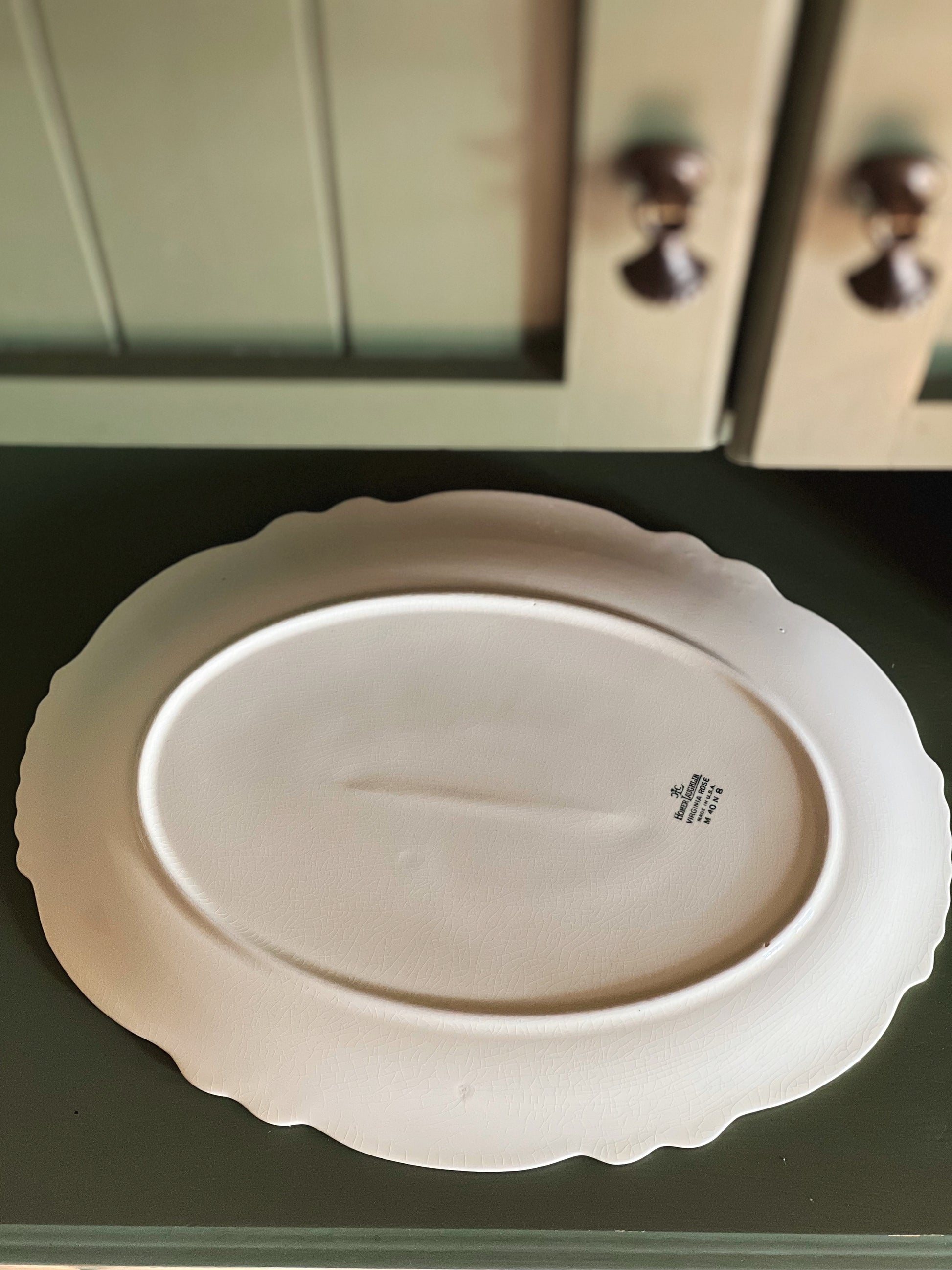 Vintage Homer Laughlin Virginia Rose Fluffy Rose Large Oval Platter