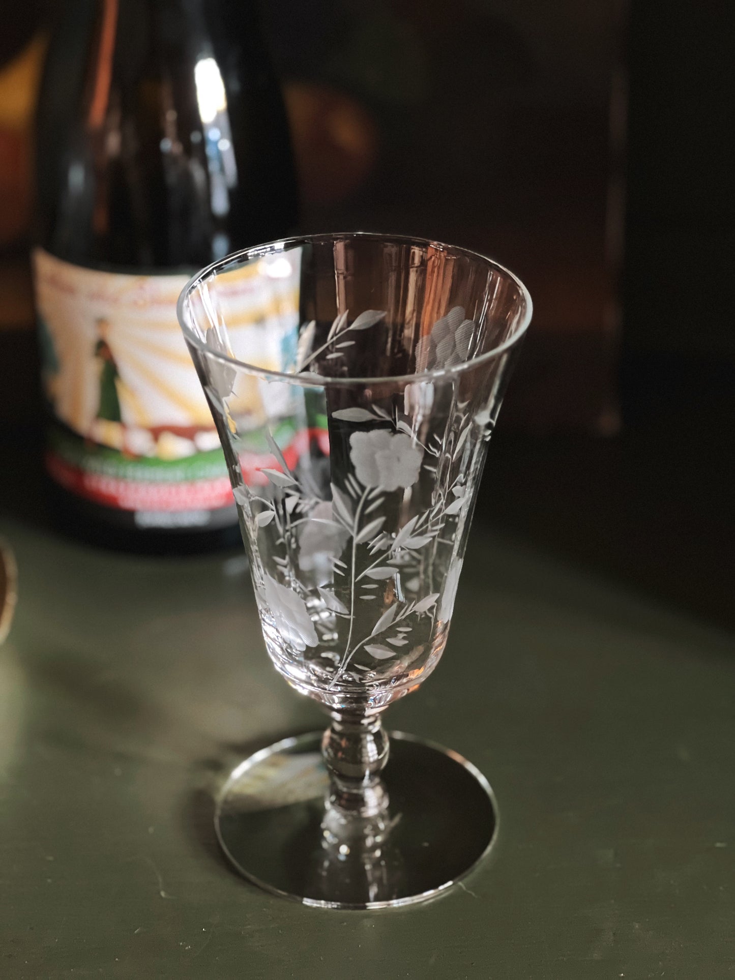 Vintage Etched Iced Tea Glass