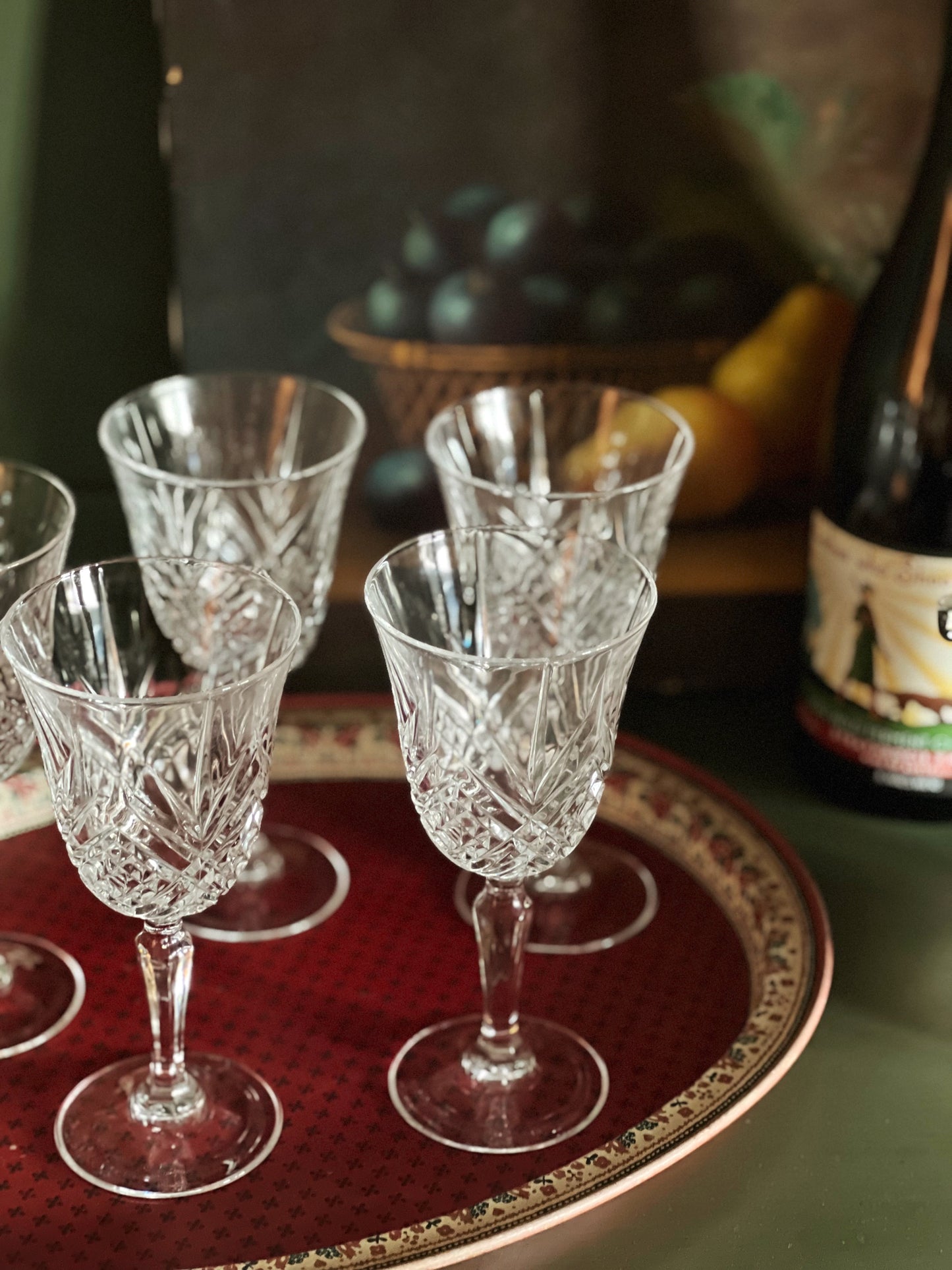 Vintage Cut Crystal Wine Glass