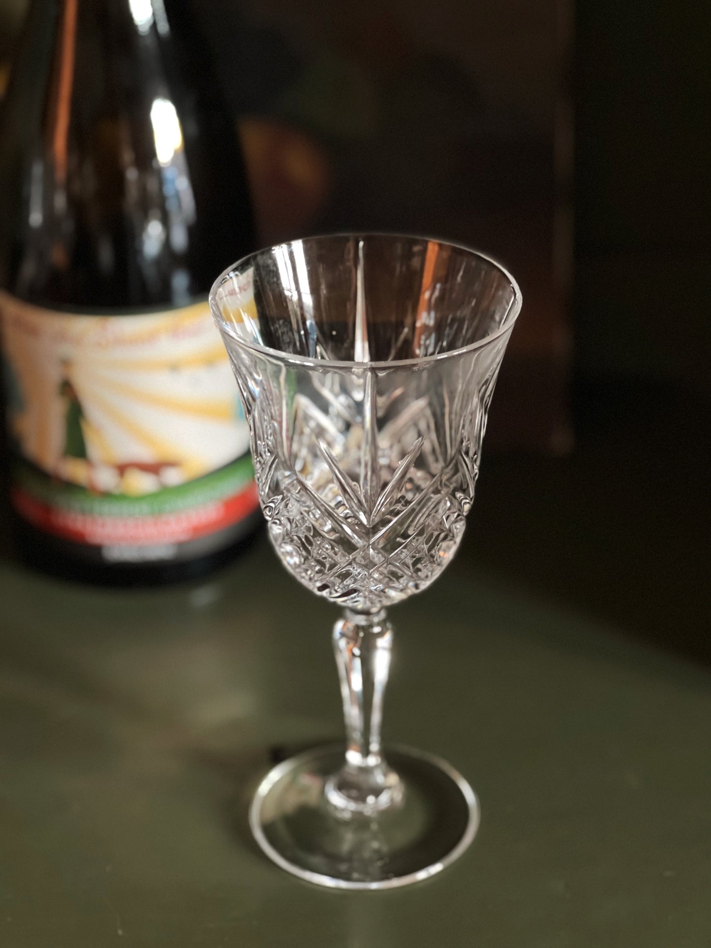 Vintage Cut Crystal Wine Glass