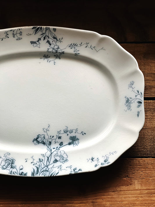 Antique Alfred Meakin La Grande Blue Transferware Platter