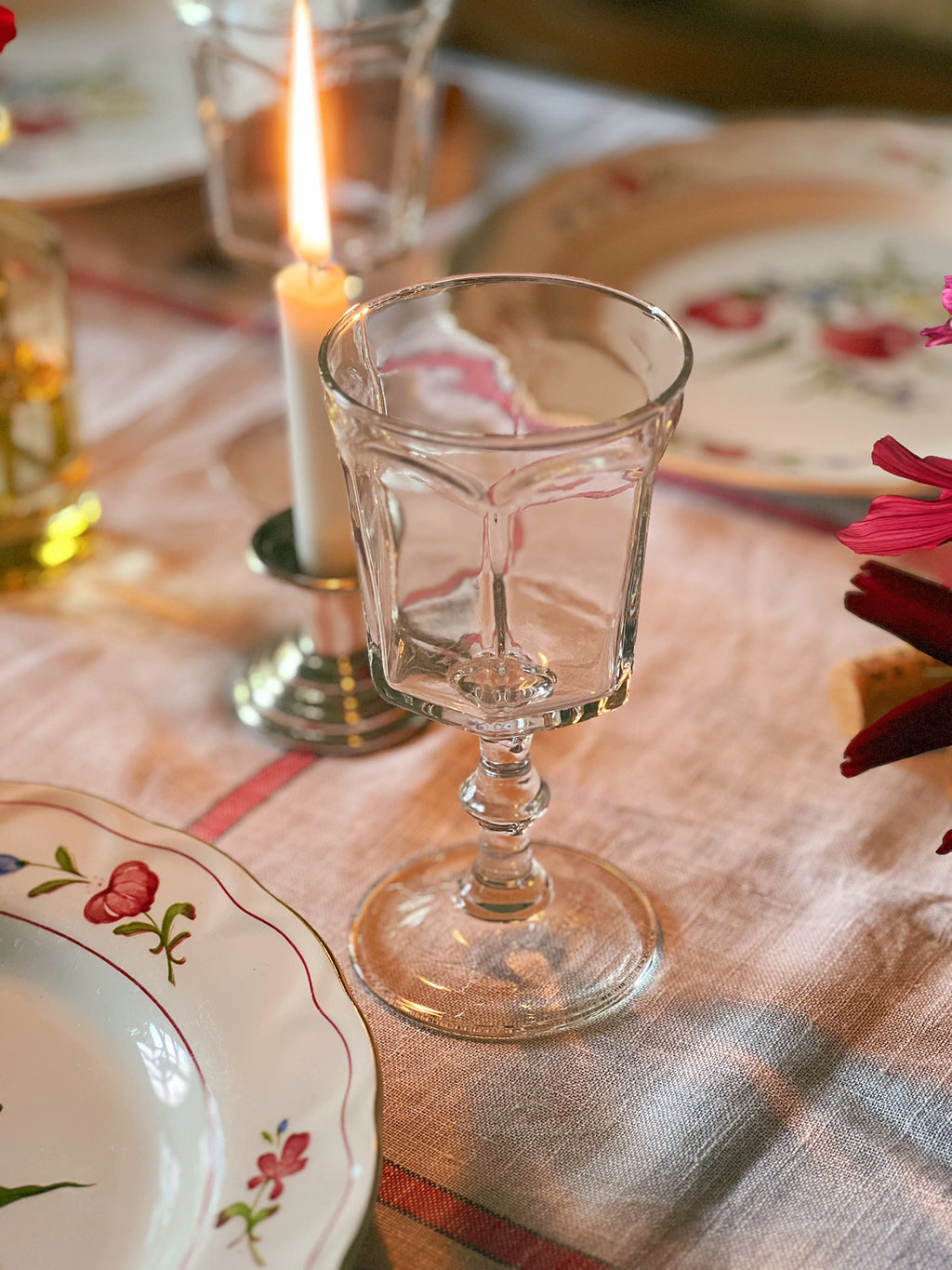 Vintage Bamboo Stem Wine Glass | Water Goblet