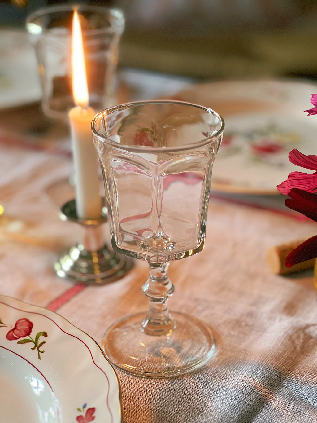 Vintage Bamboo Stem Wine Glass | Water Goblet