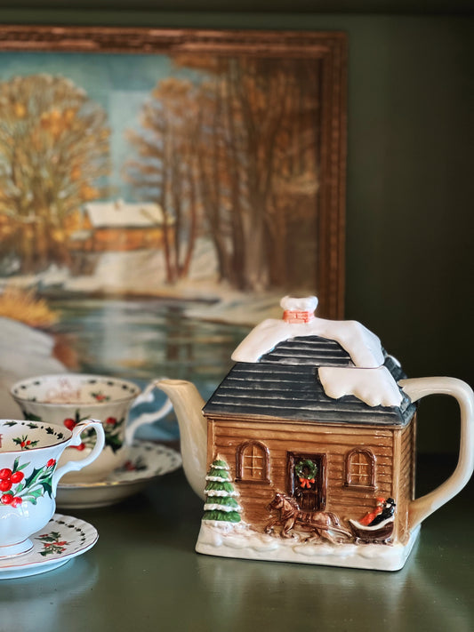 Vintage Otagiri Japan Christmas Teapot