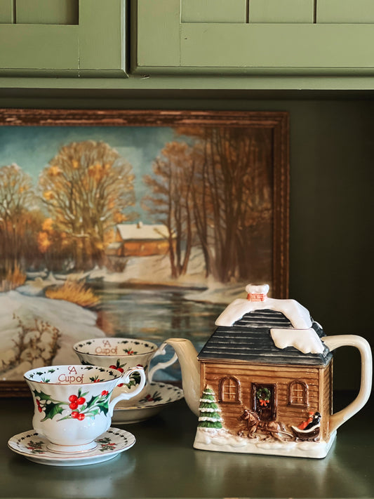 vintage cottage teapot