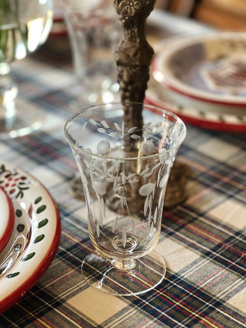 Vintage Etched Iced Tea Glass