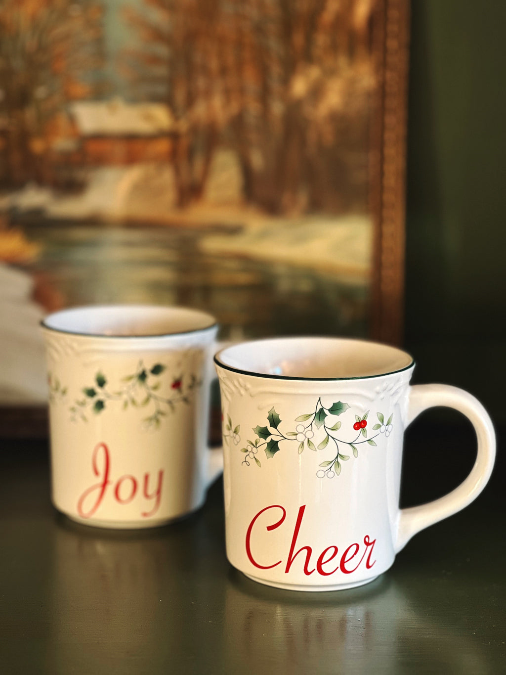 Vintage Pair of Pfaltzgraff Winterberry Mugs