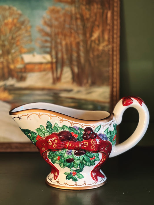 Vintage Bella Casa by Ganz Christmas Gravy Boat