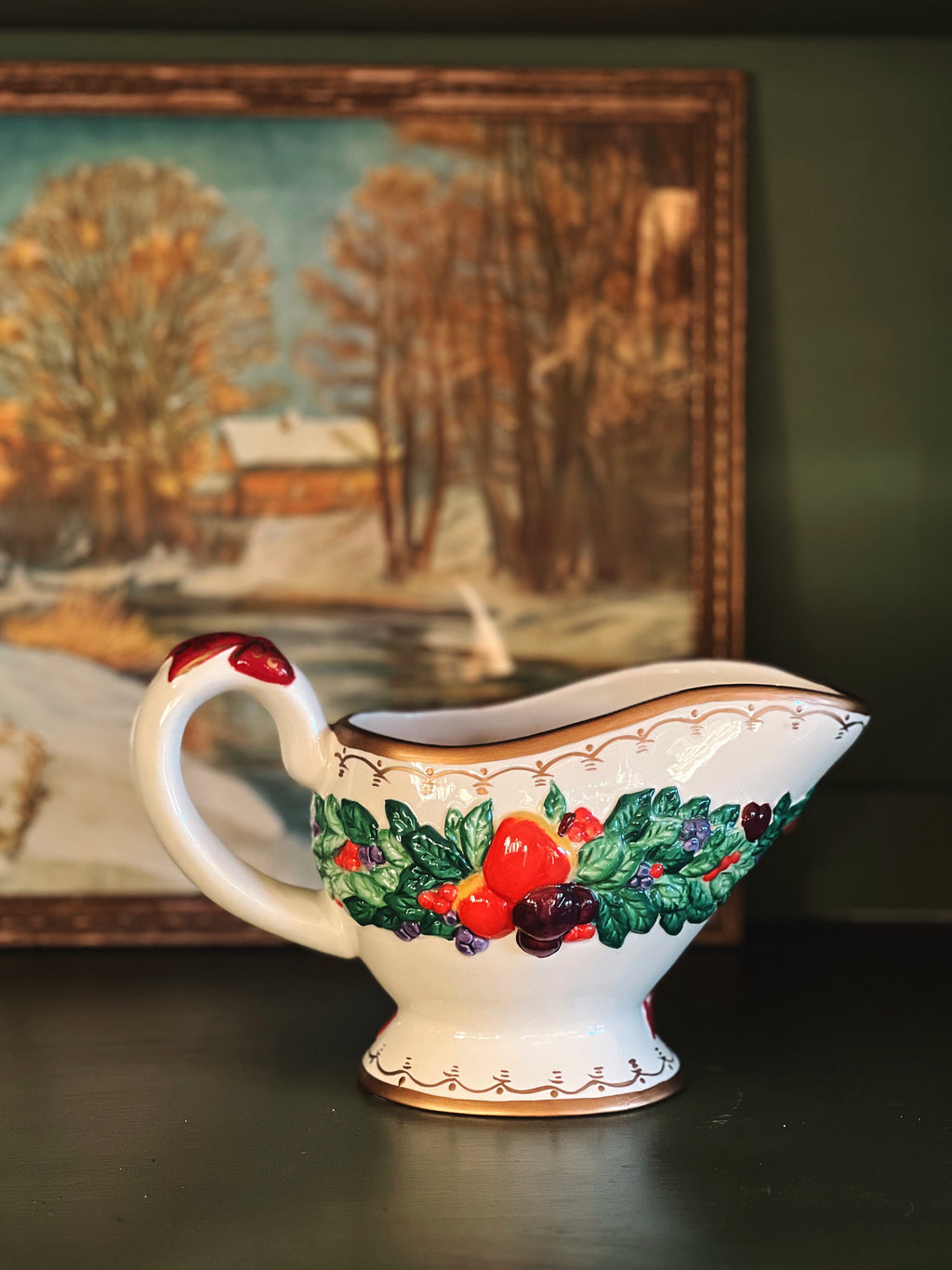 Vintage Bella Casa by Ganz Christmas Gravy Boat