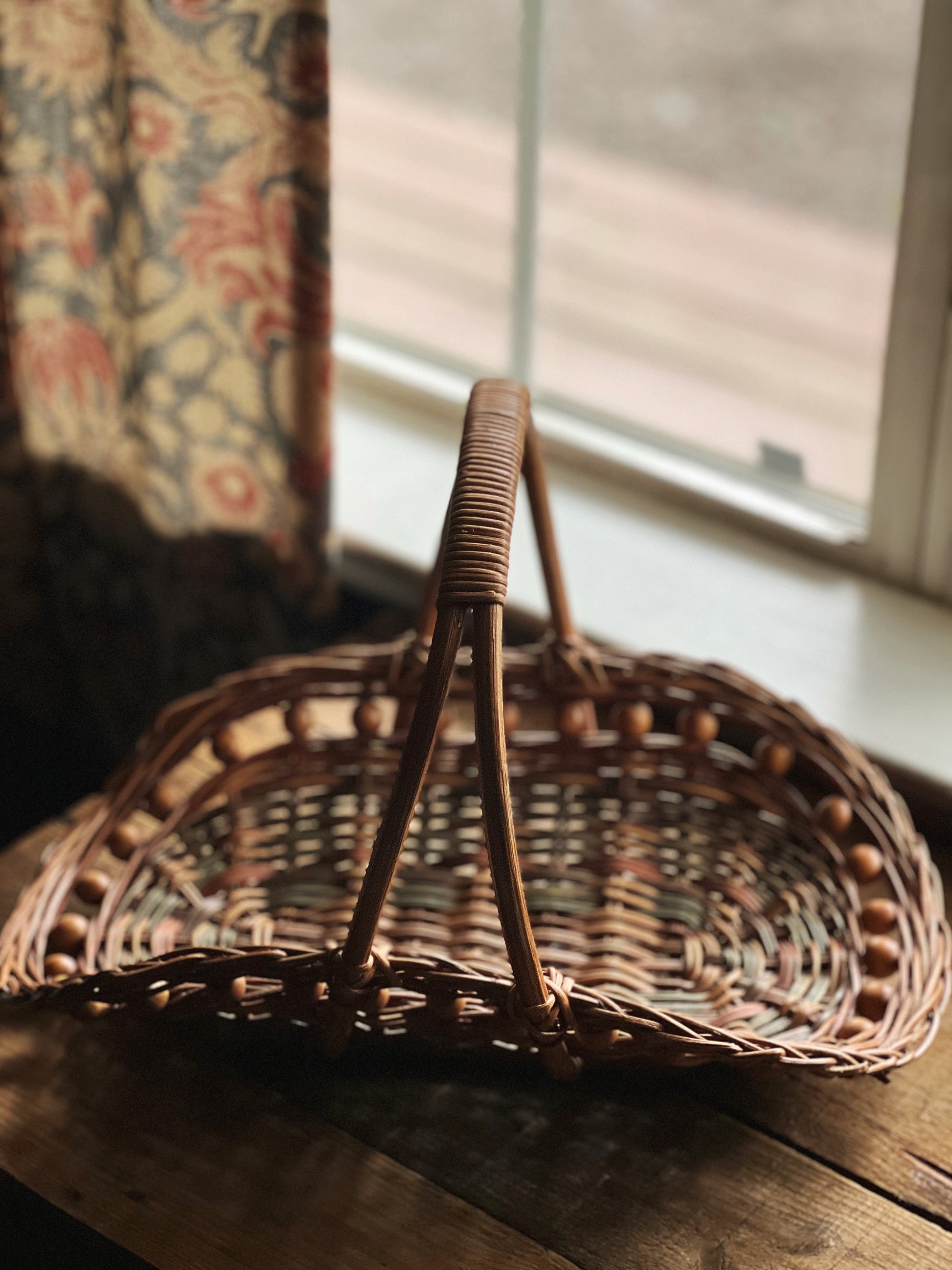 Vintage Multicolor Gathering Basket