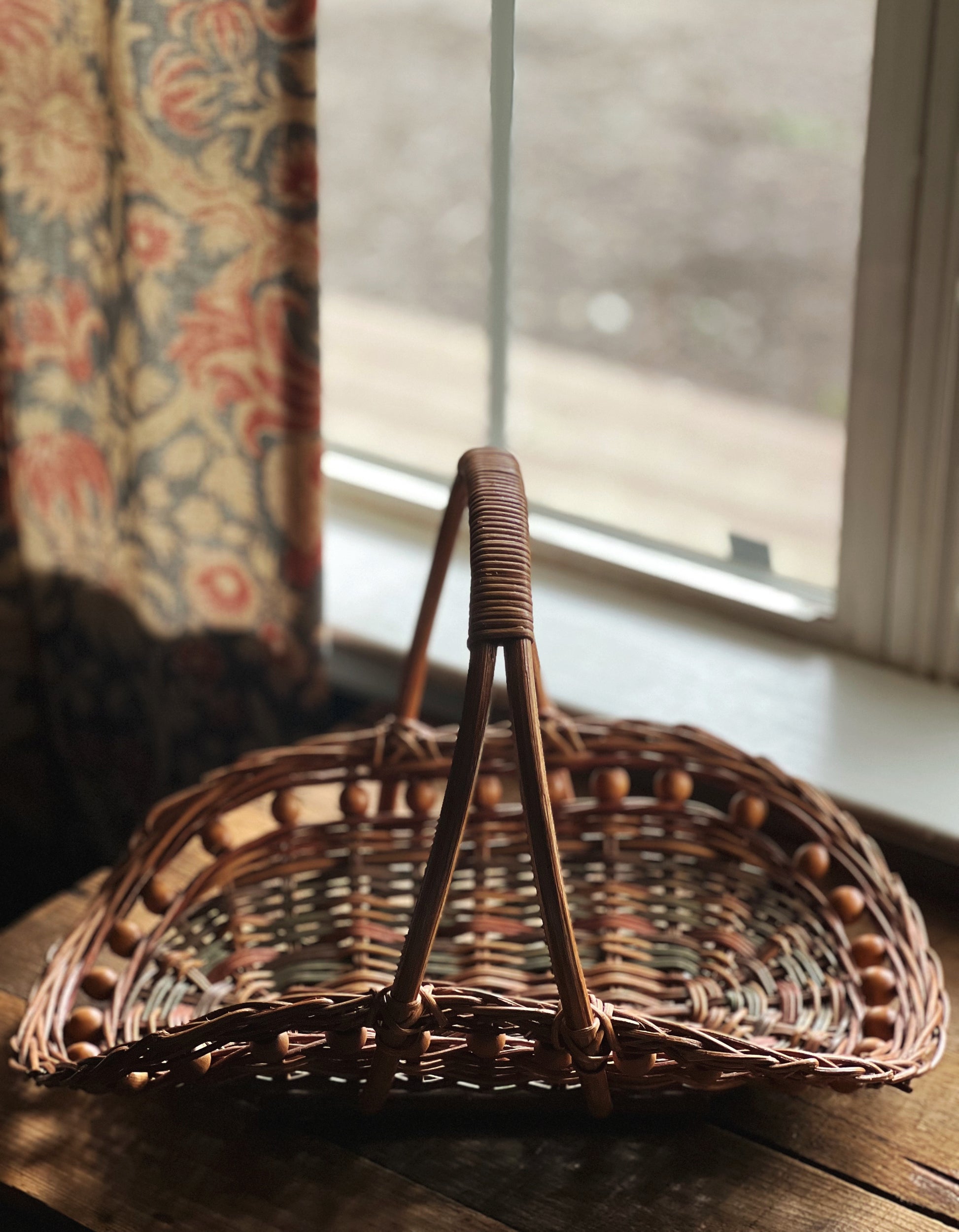 Vintage Multicolor Gathering Basket
