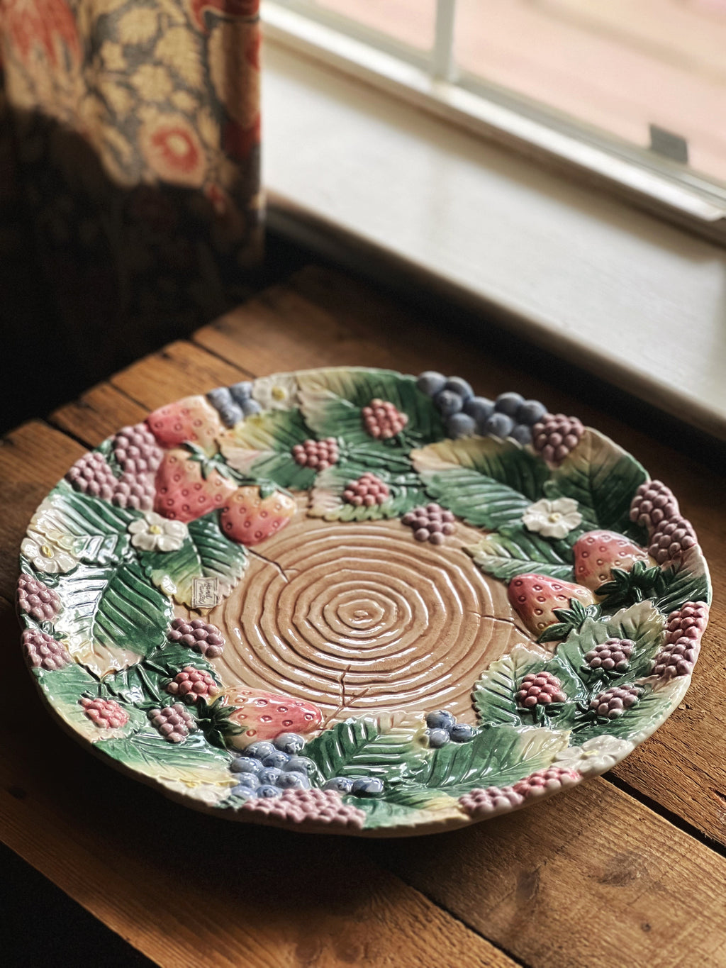 Vintage Fitz & Floyd Hat Party Strawberry Platter