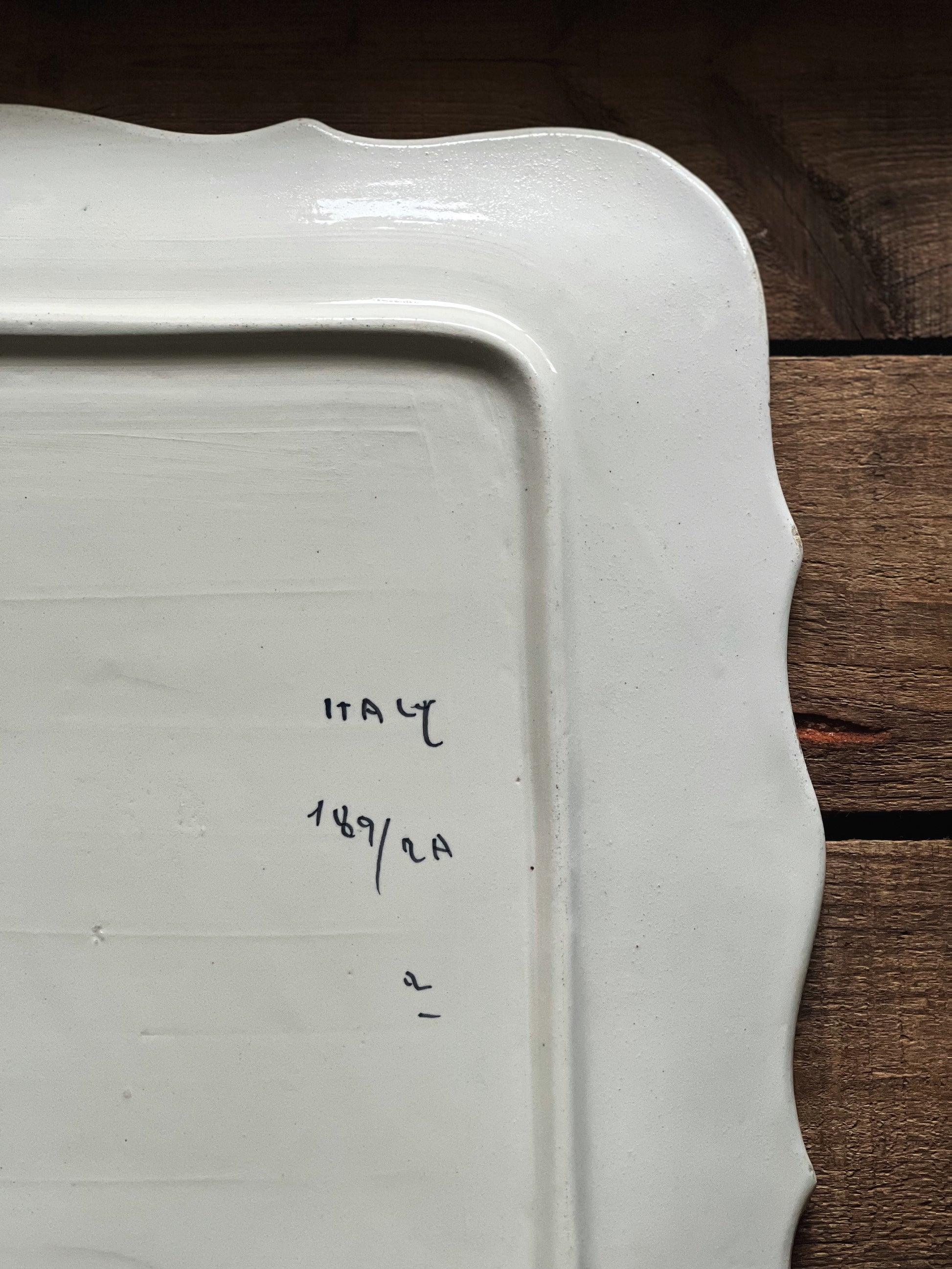 Vintage Square Serving Platter Hand Painted Italy