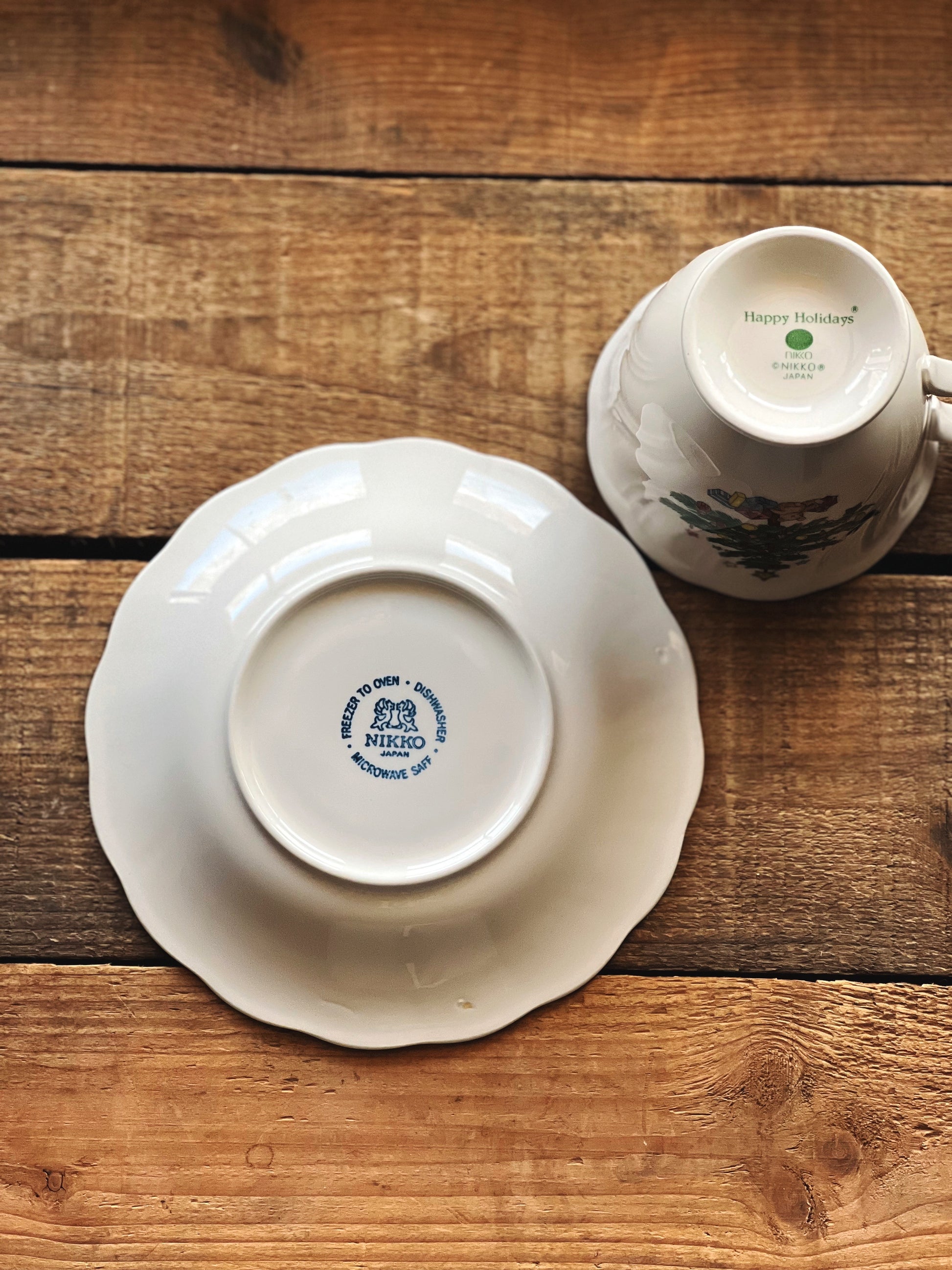 Vintage Nikko Happy Holidays Teacup & Saucer Set